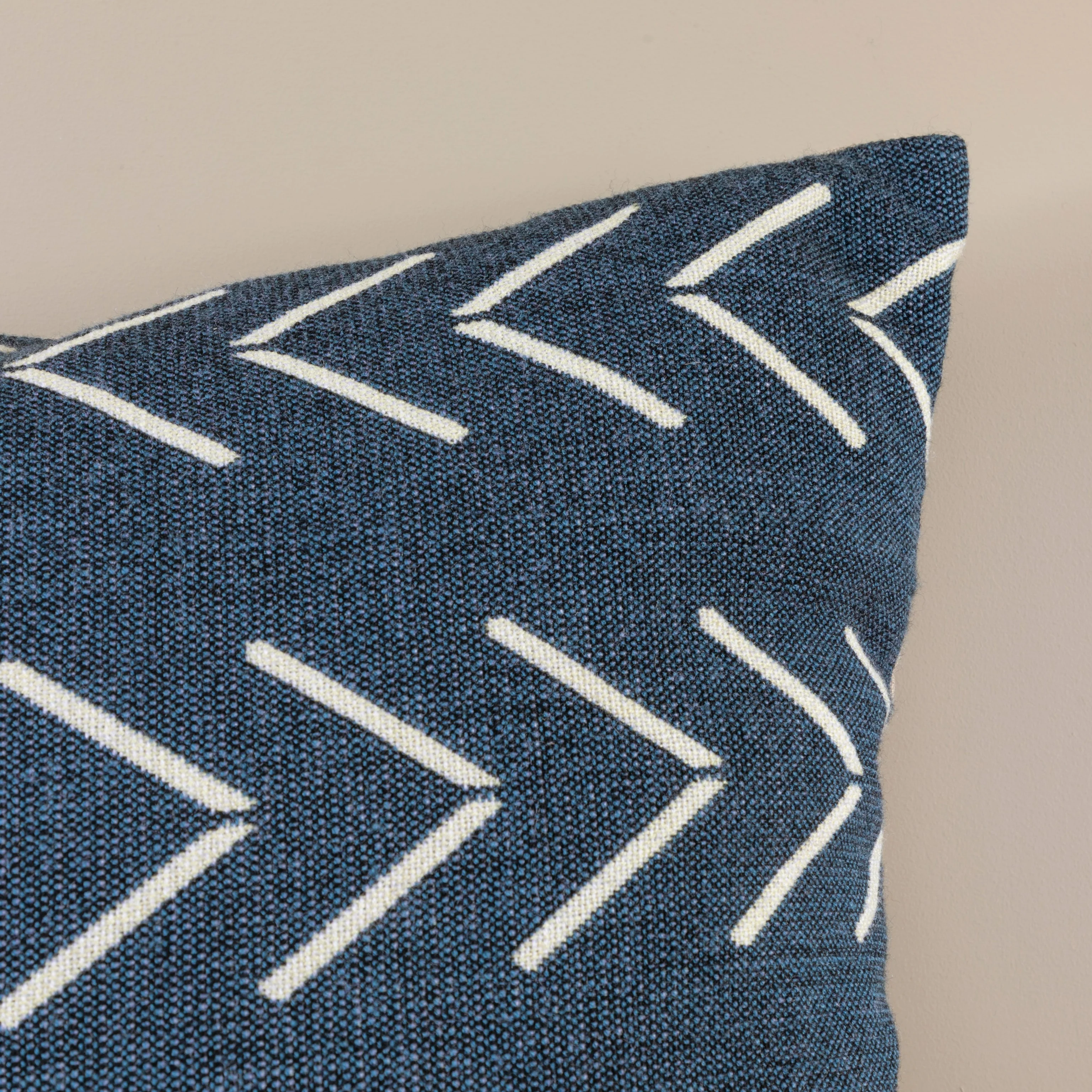 Alpaca Square Pillow, Navy with Chevrons - Image 3