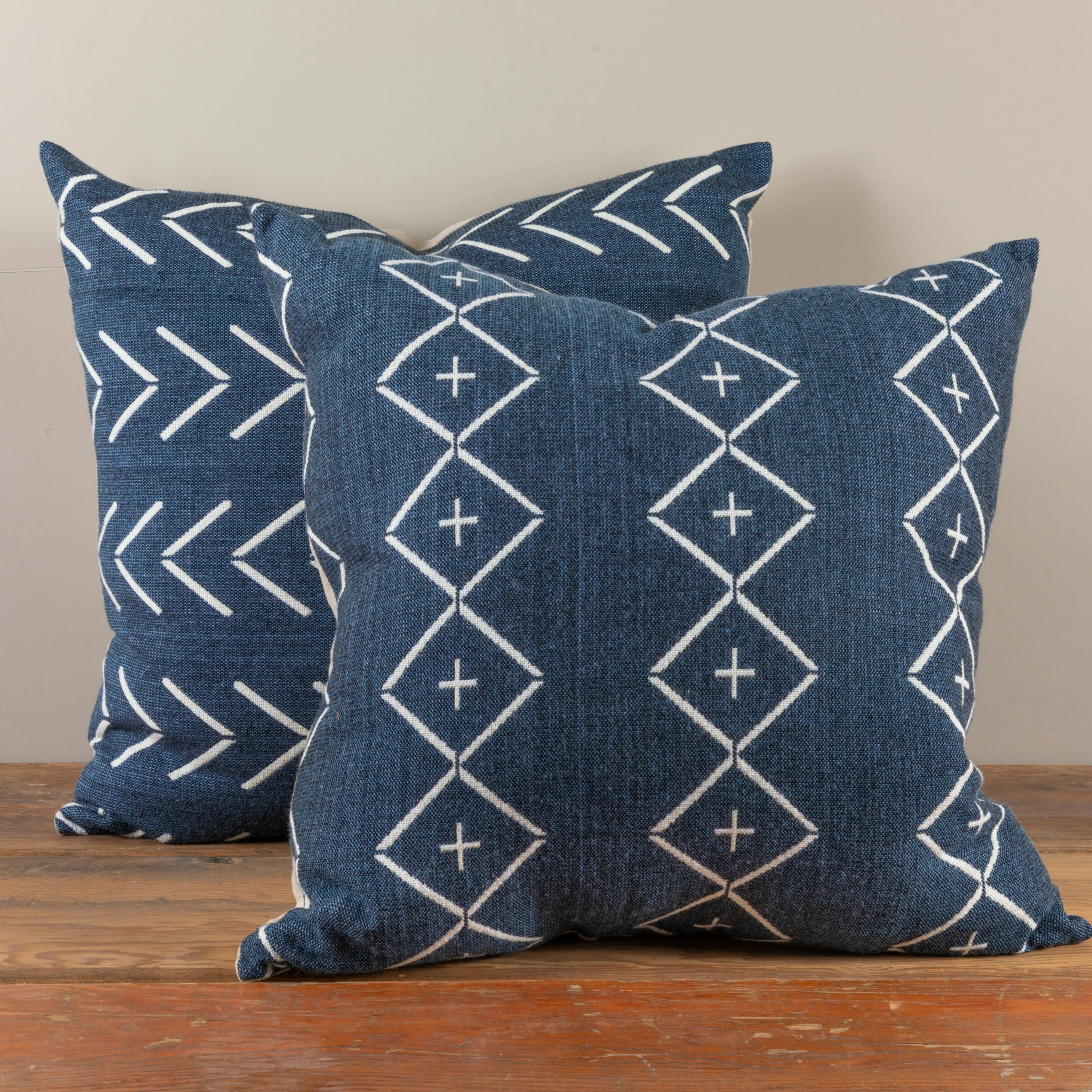 Alpaca Square Pillow, Navy with Chevrons - Image 5