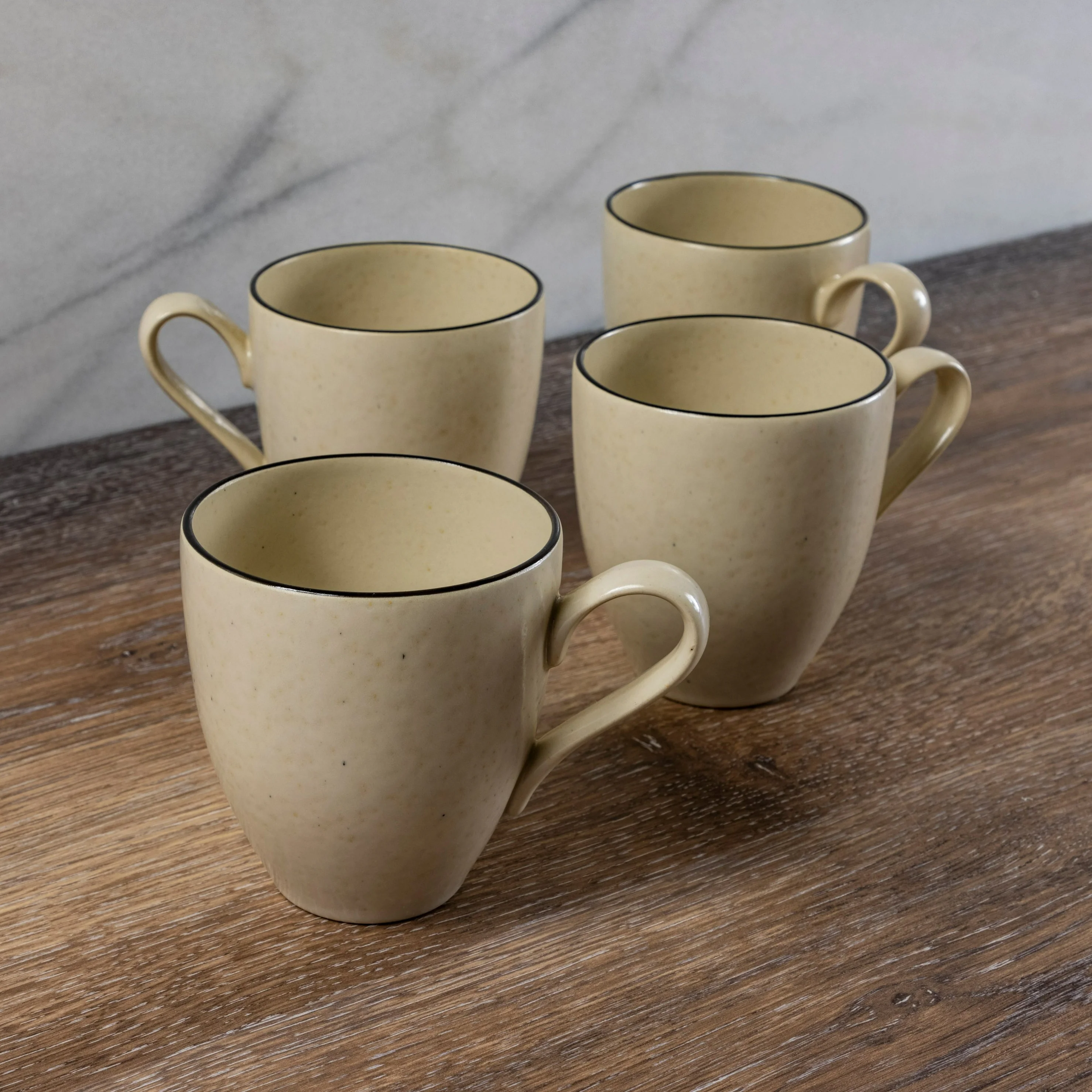 Augusta Mug, Natural with Black, Set of 6 - Image 2