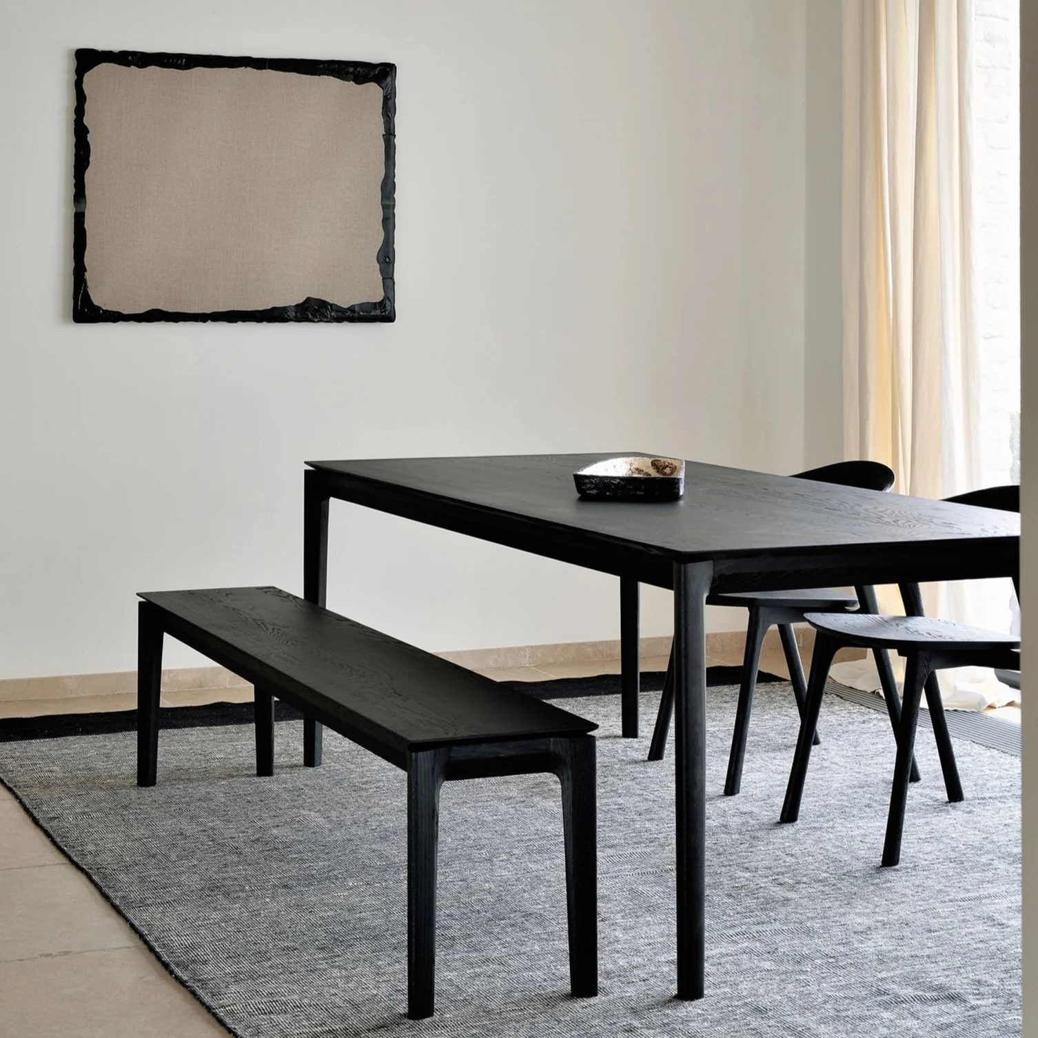 Bok Solid Black Oak Dining Table, 94.5" - Image 3