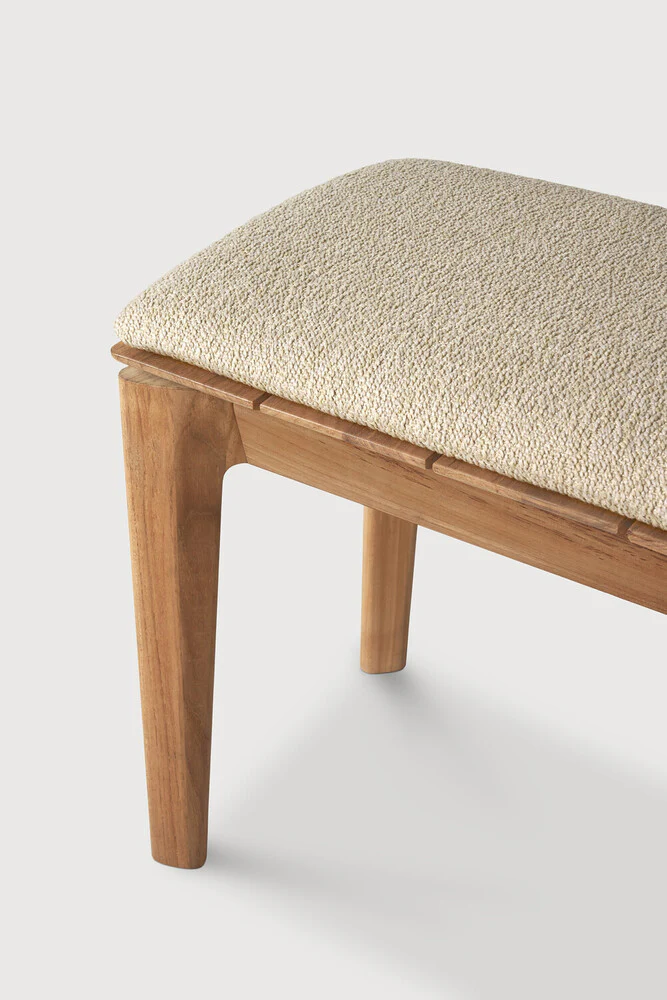 Bok outdoor bench - teak - Natural fabric - 2+ seater - Image 3