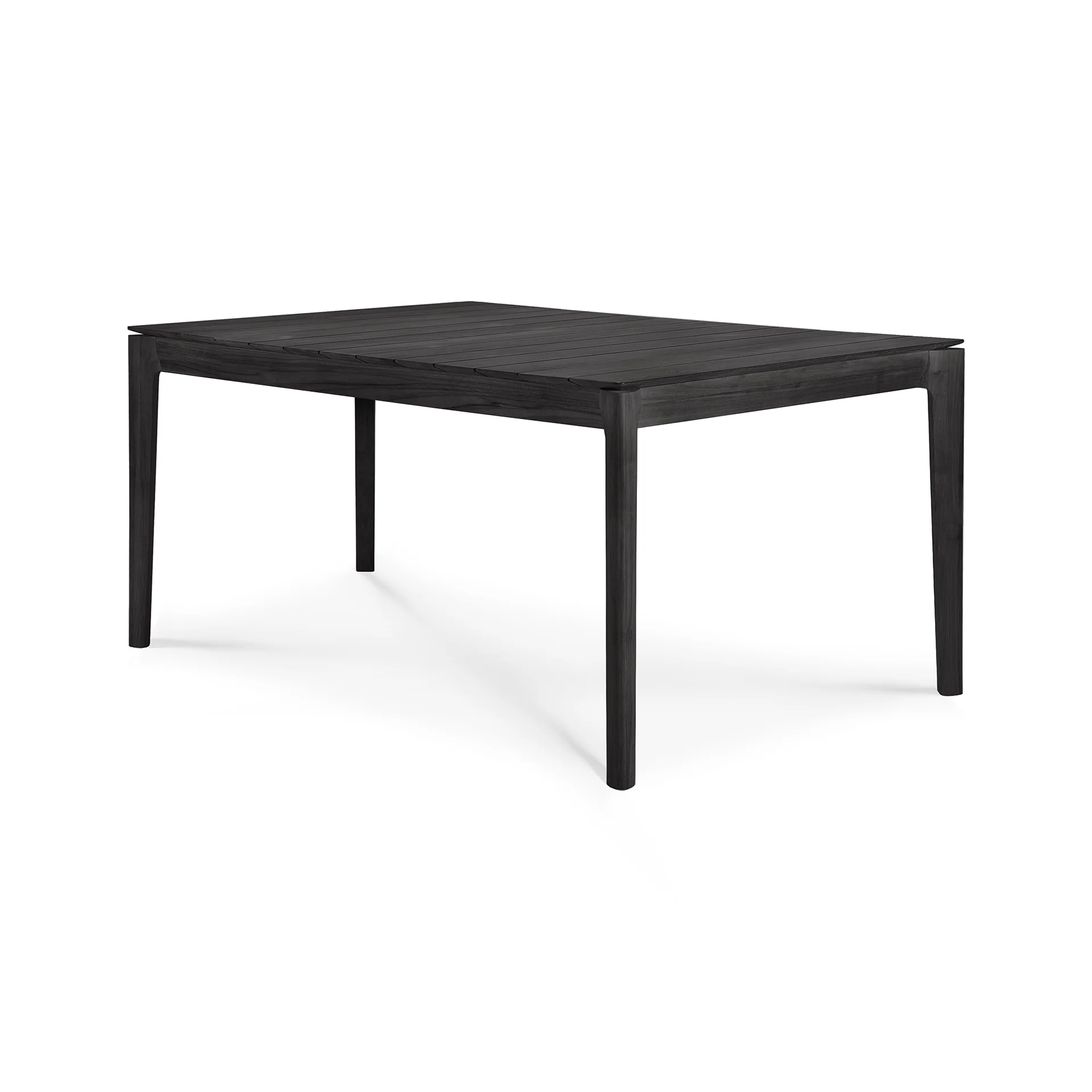 Bok Solid Black Teak Outdoor Dining Table, 64" - Image 2
