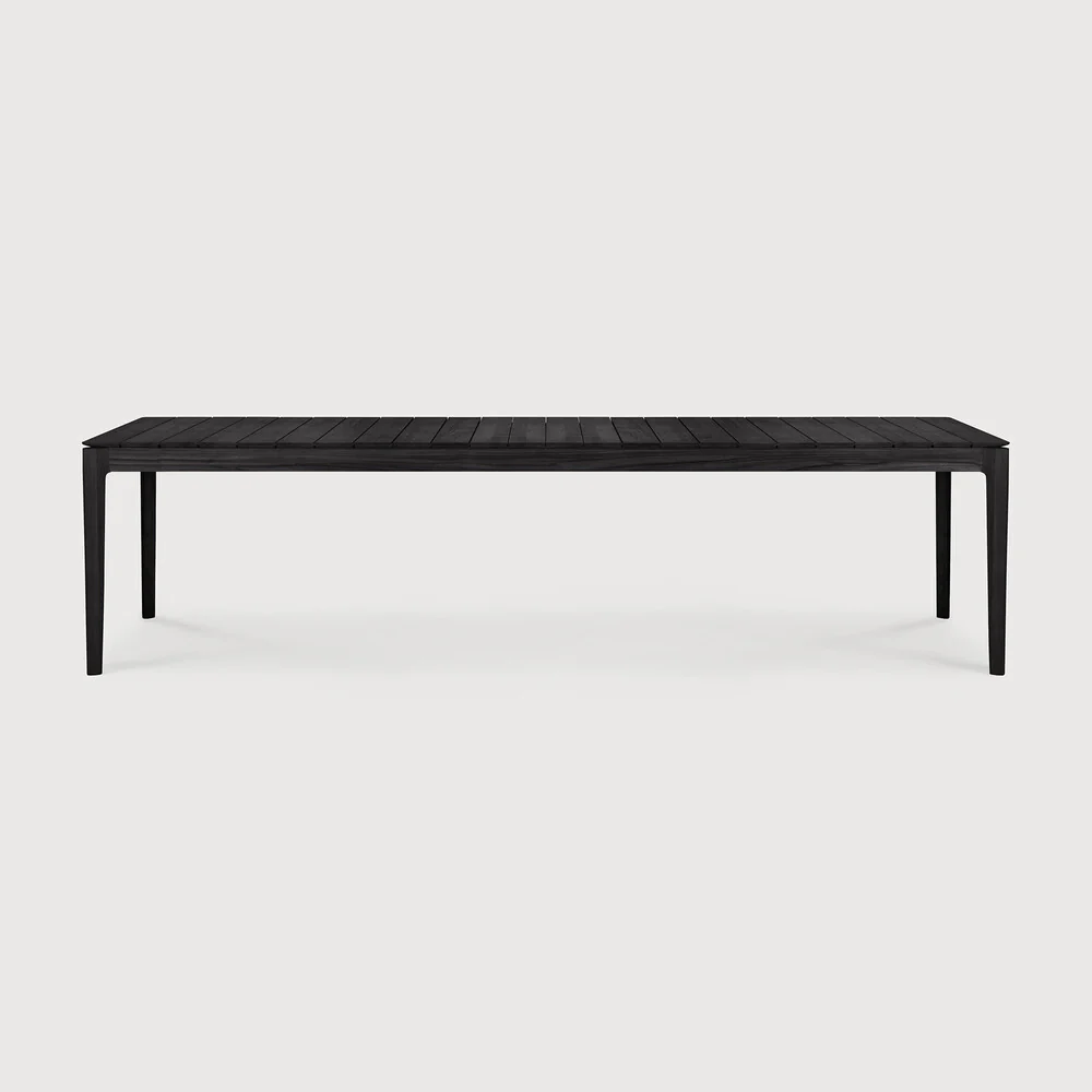 Bok Solid Black Teak Outdoor Dining Table, 118" - Image 2