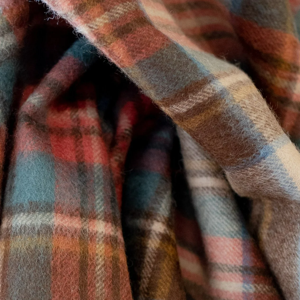 Cashmere Knee Blanket in Stewart Dress Antique Tartan - Image 3