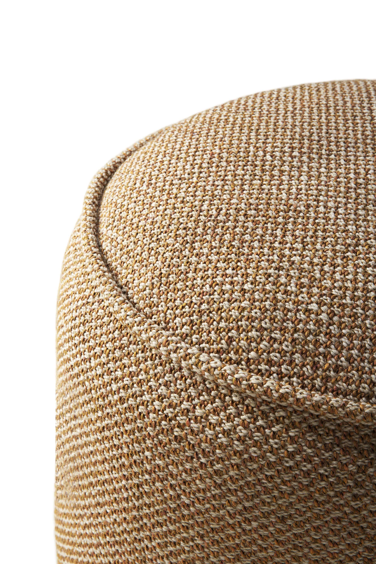 Donut Outdoor Pouf, Marsala Check Fabric - Image 4