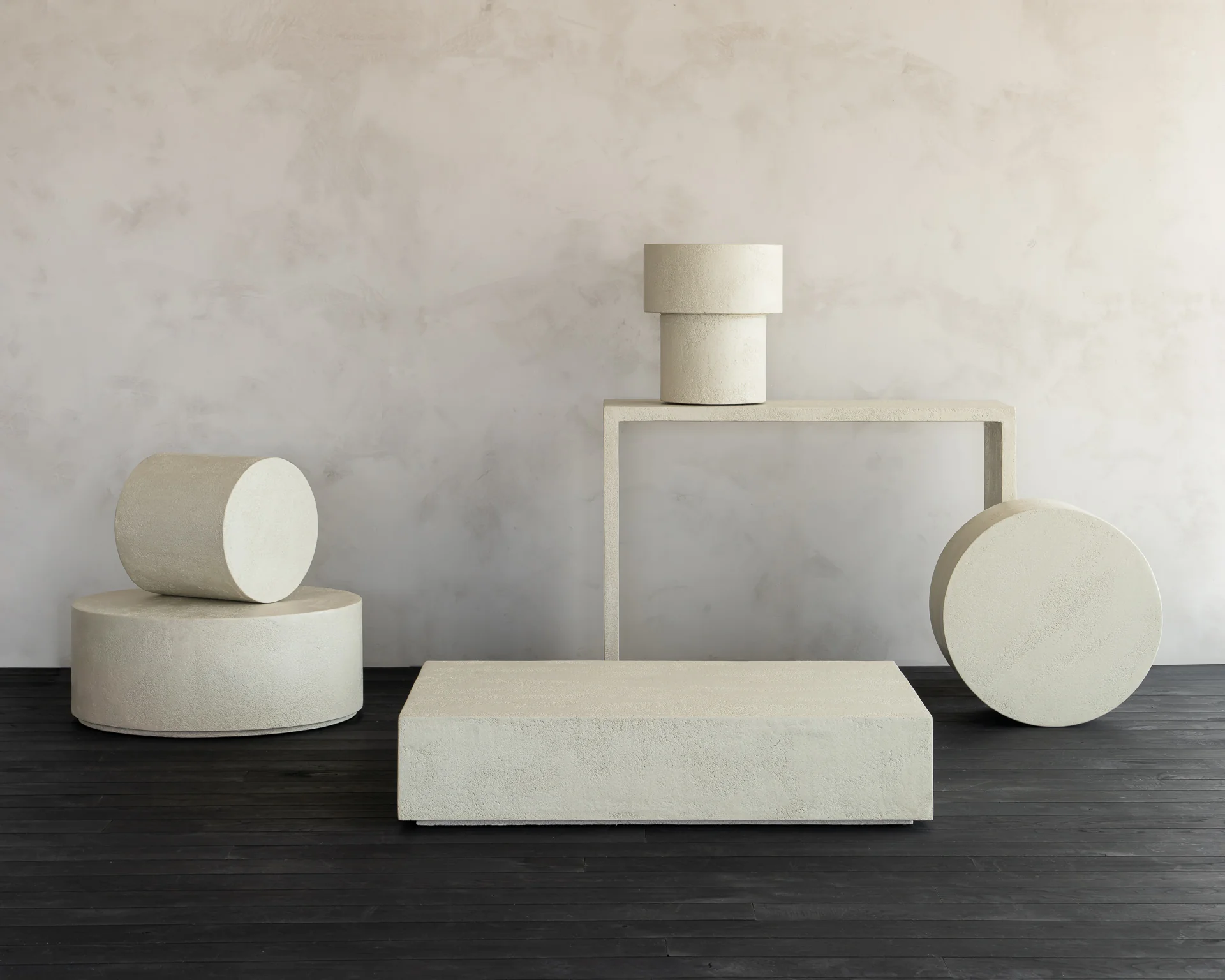 Elements side table - Microcement - Off White - mushroom shape - Image 7