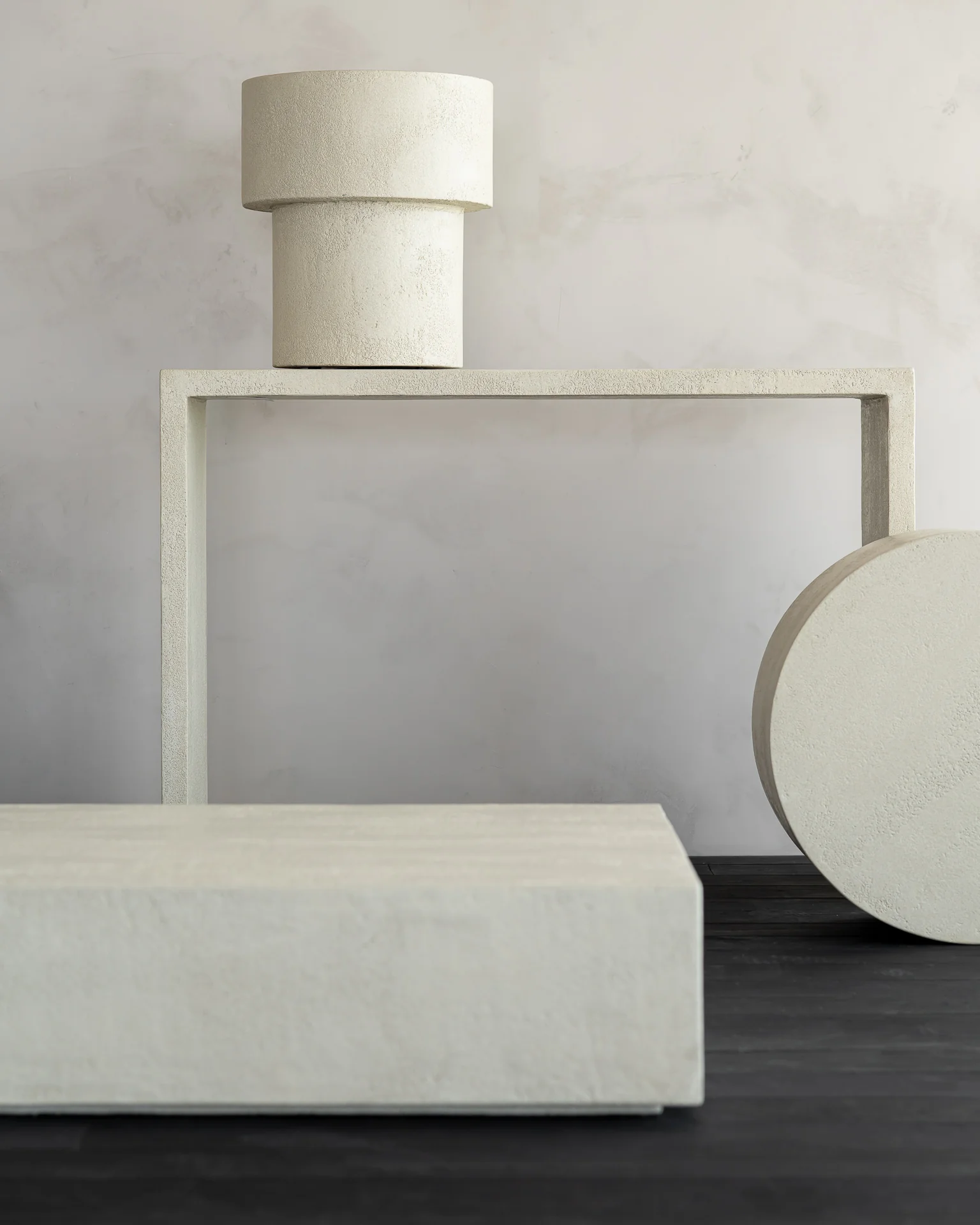Elements side table - Microcement - Off White - mushroom shape - Image 8