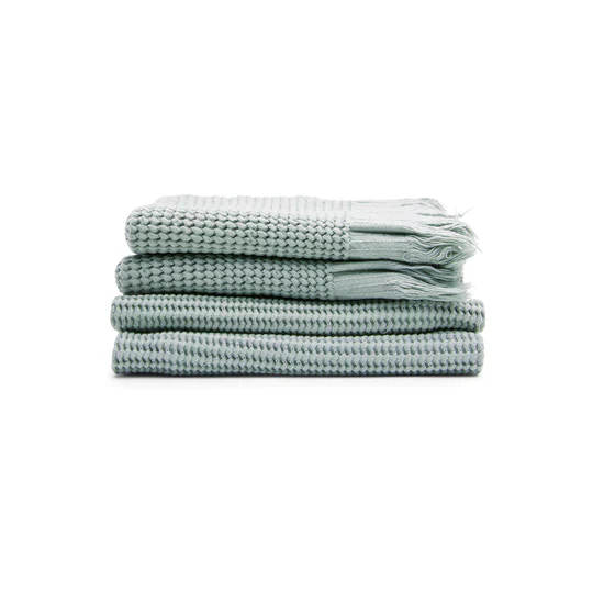 Ella Waffle Bath Towel, Sage - Image 2