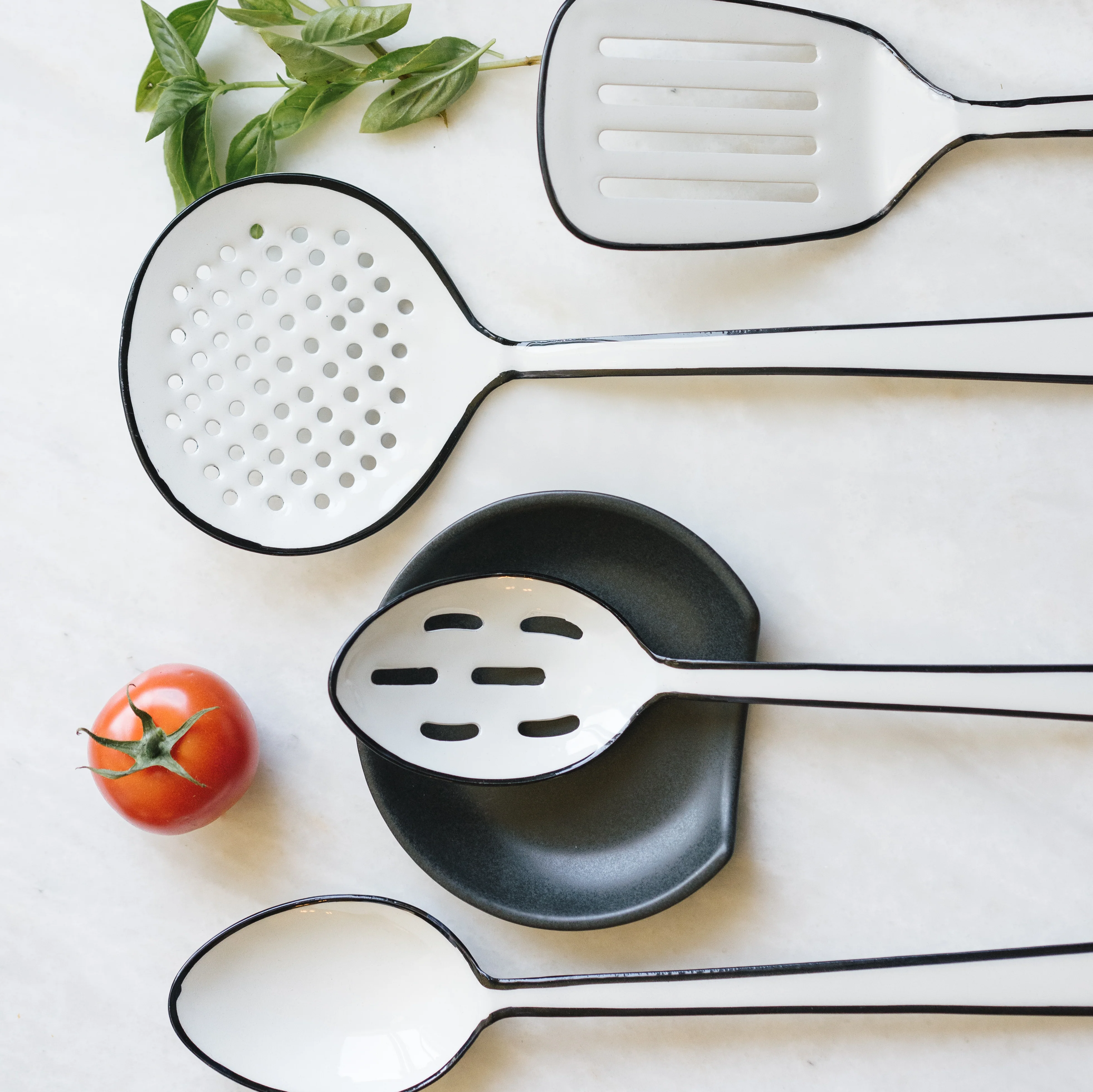 Harlow Slotted Spoon, White - Image 4