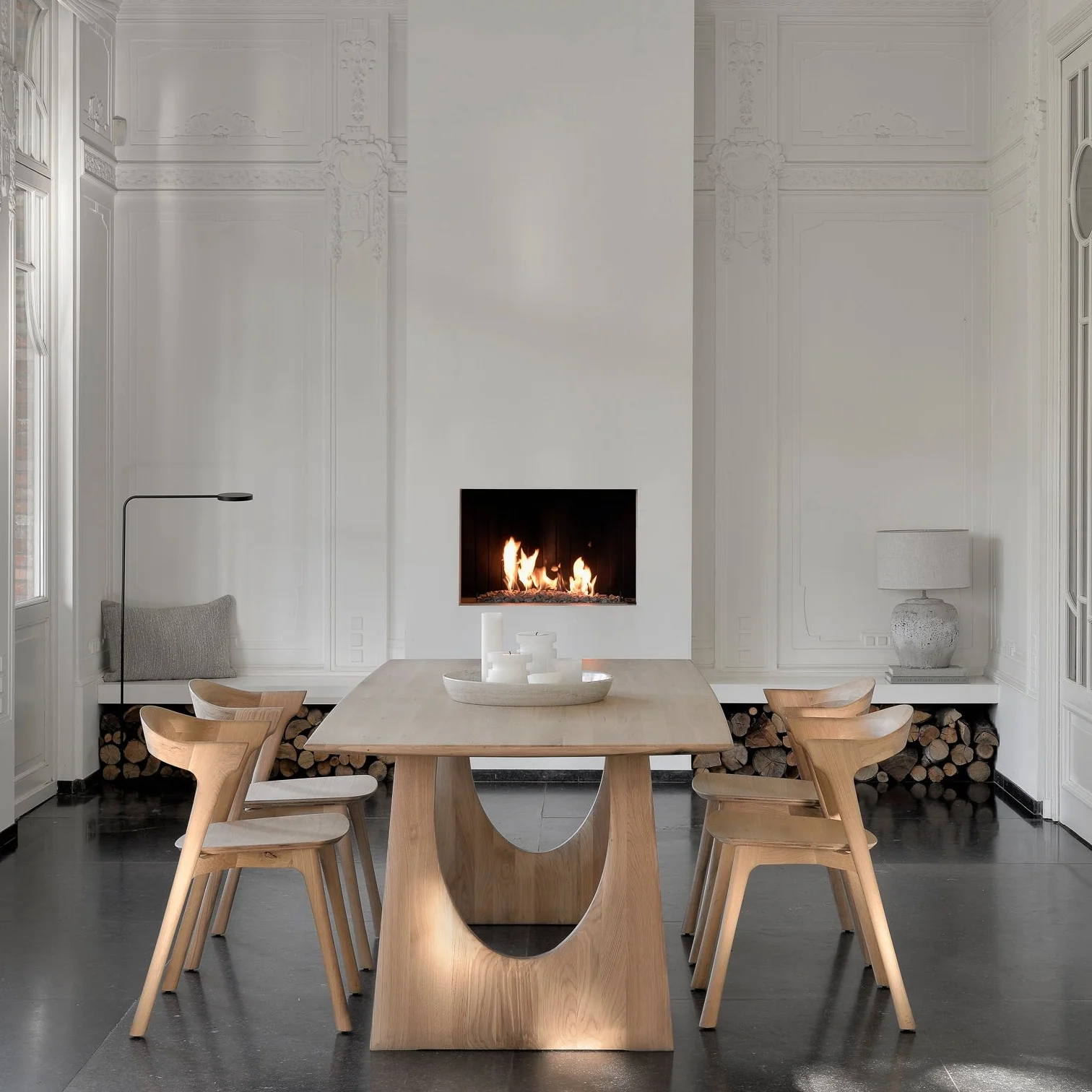 Geometric Oak Dining Table, 87" - Image 2