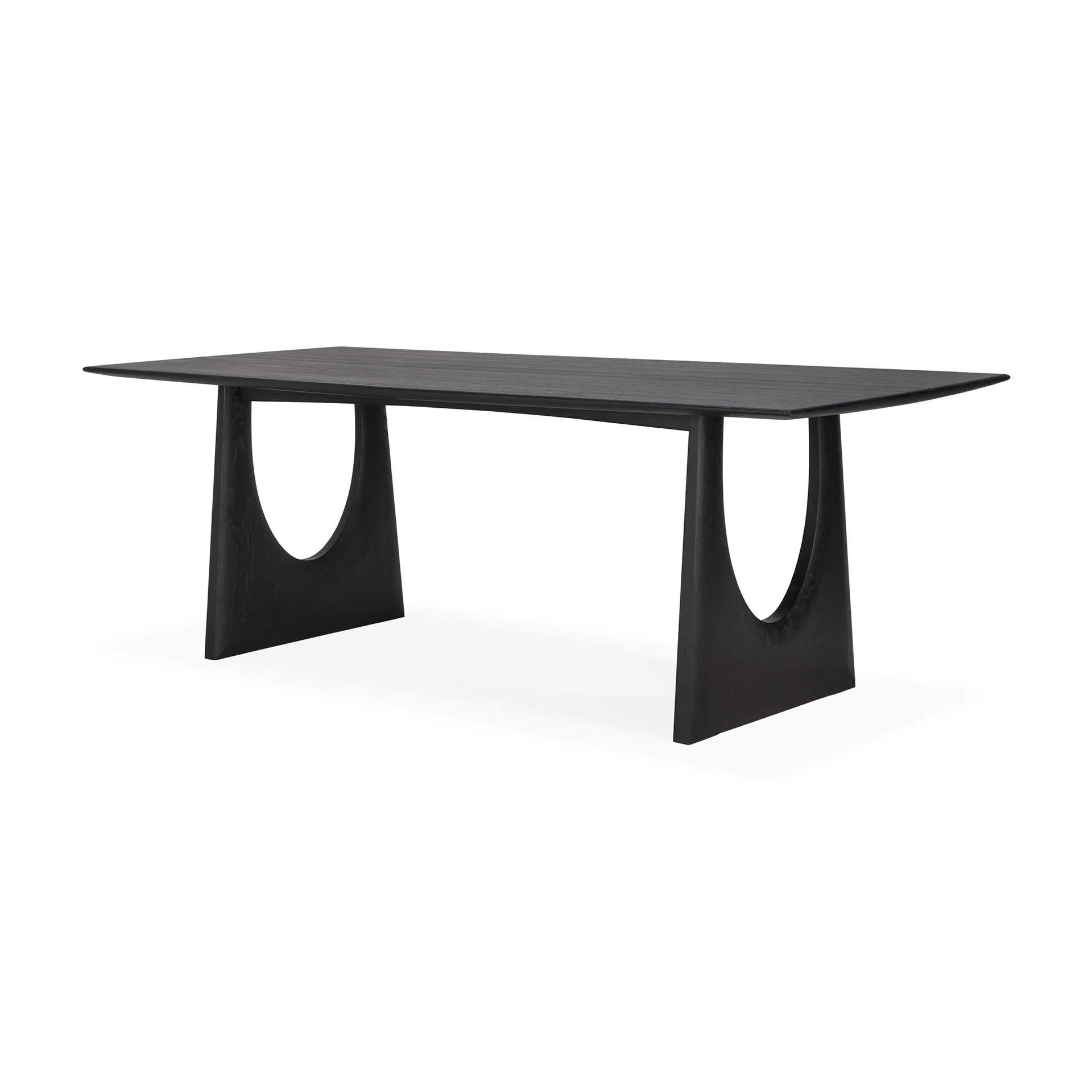 Geometric Black Oak Dining Table, 87" - Image 3