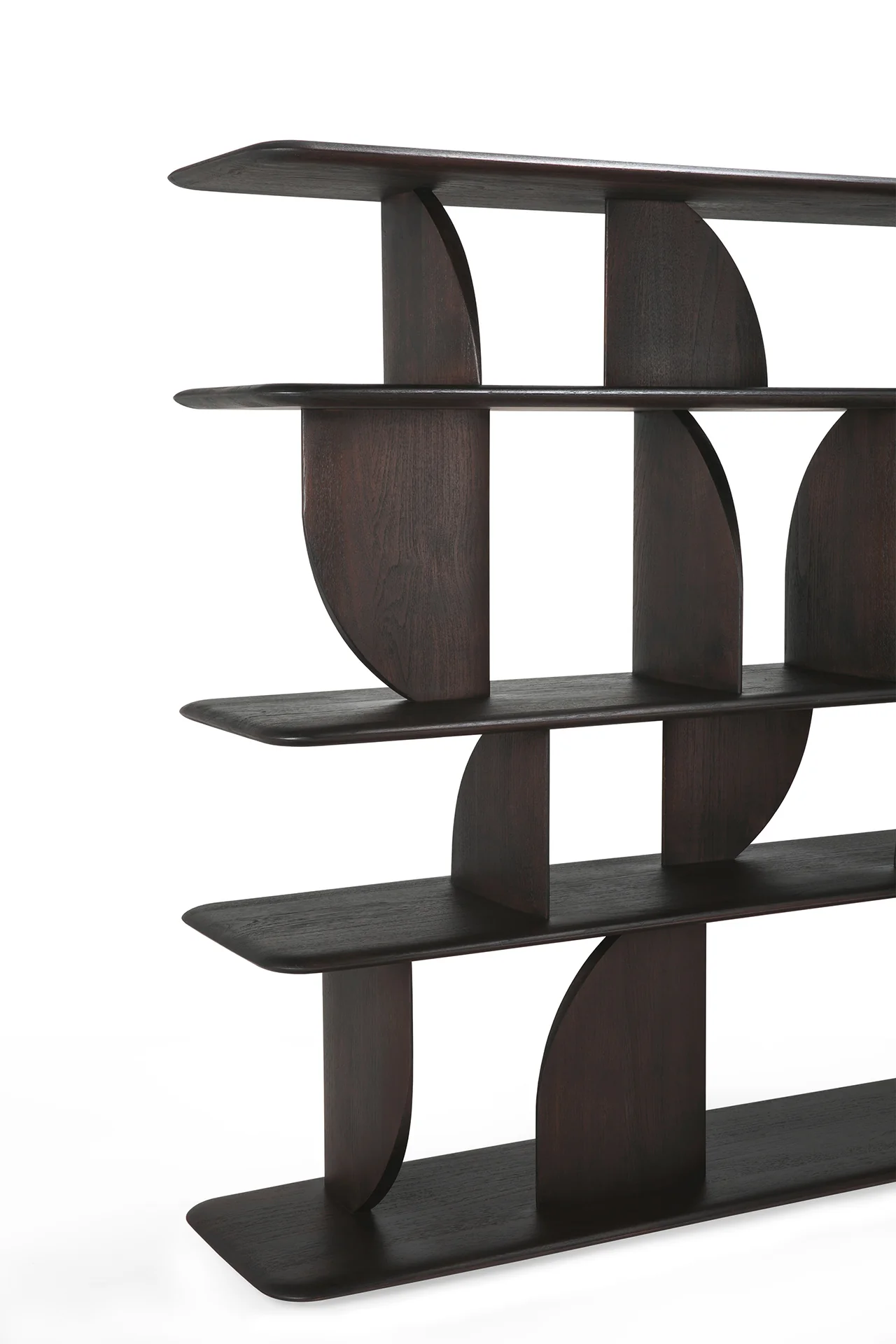 Geometric rack - varnished teak - dark - Image 6