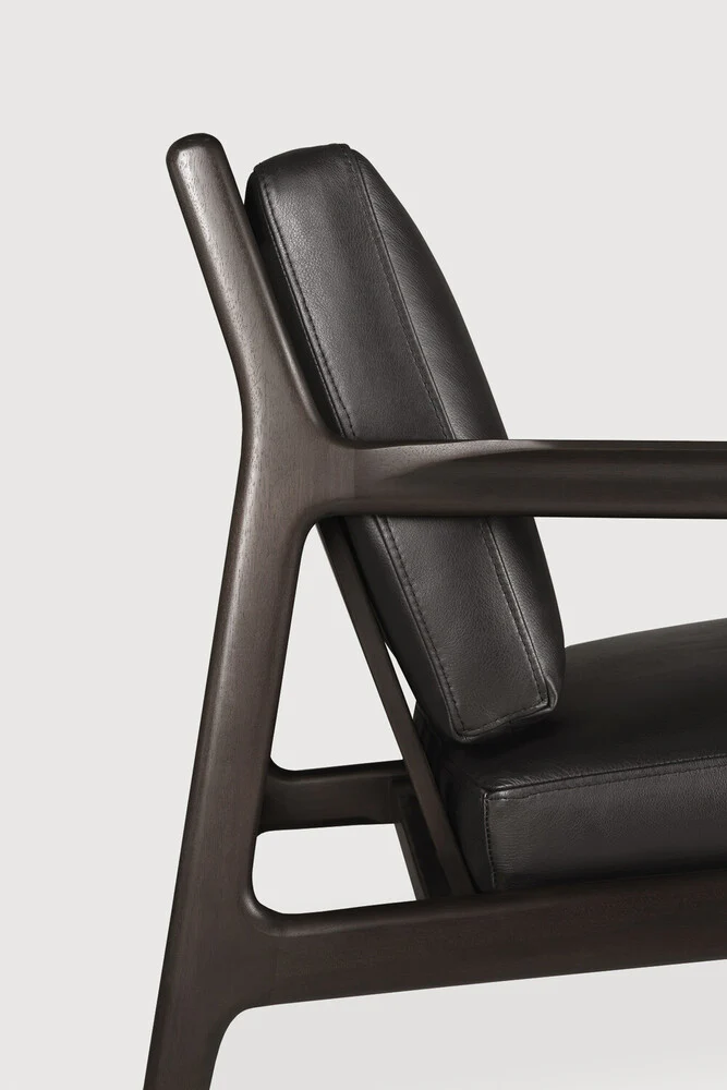 Jack Lounge Chair, Varnished Mahogany, Dark Brown, Black Leather - Image 9