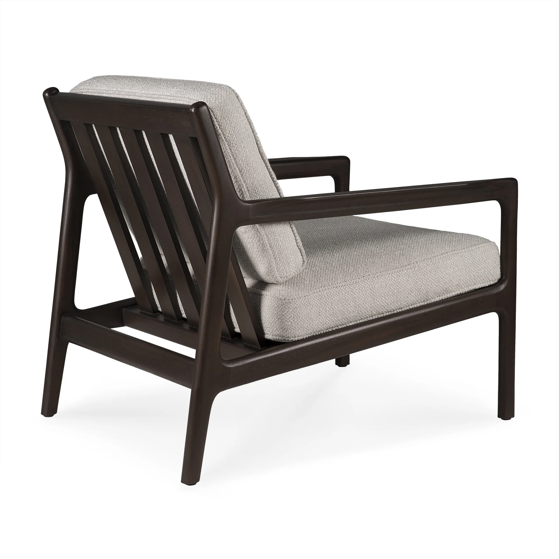 Jack Lounge Chair, Varnished Mahogany, Dark Brown, Ivory Fabric - Image 15