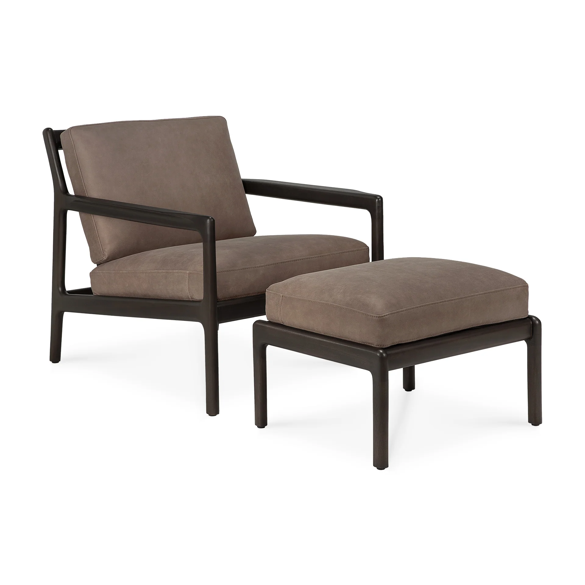 Jack Lounge Chair, Varnished Mahogany, Dark Brown, Terra Nubuck Leather - Image 4