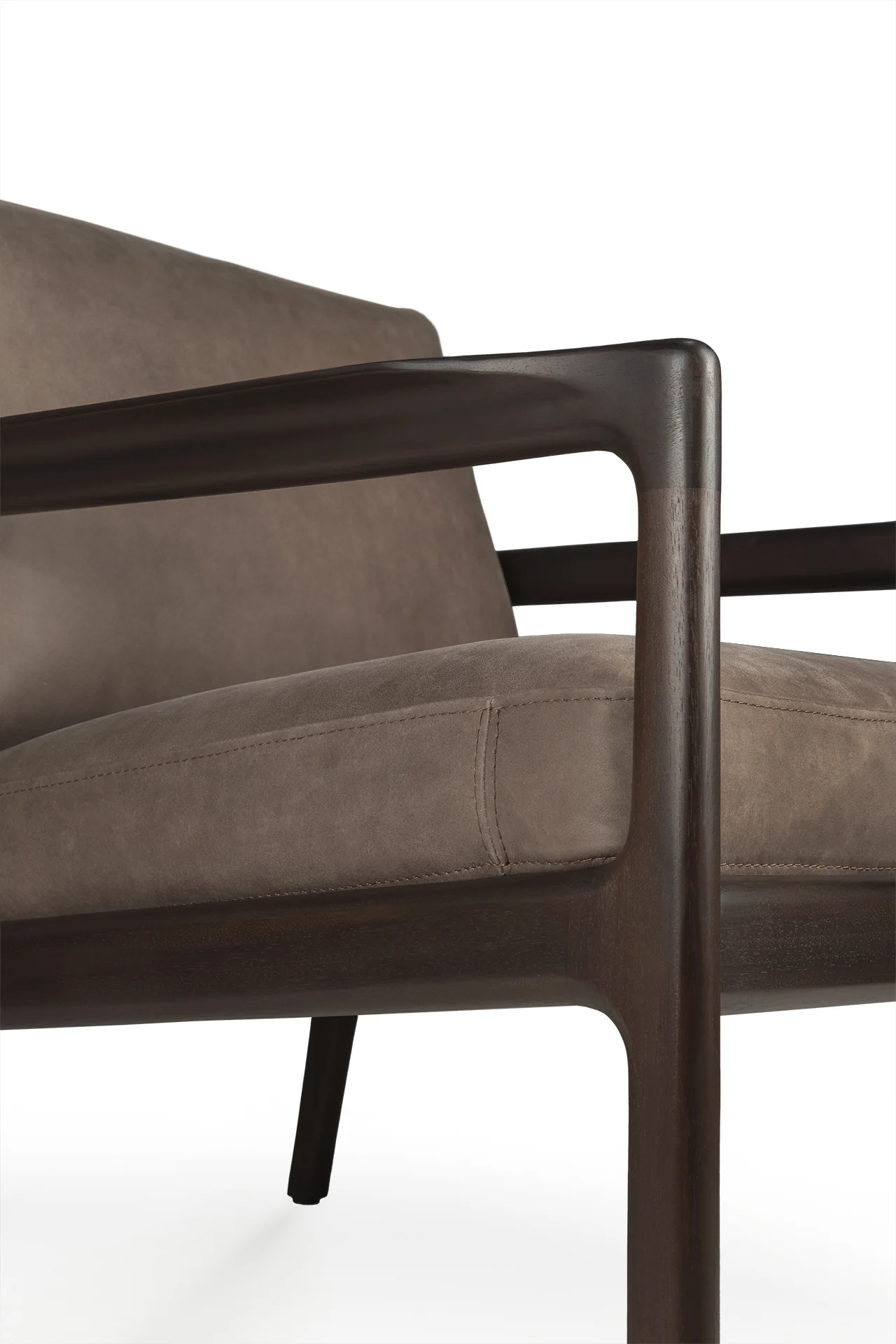 Jack Lounge Chair, Varnished Mahogany, Dark Brown, Terra Nubuck Leather - Image 5