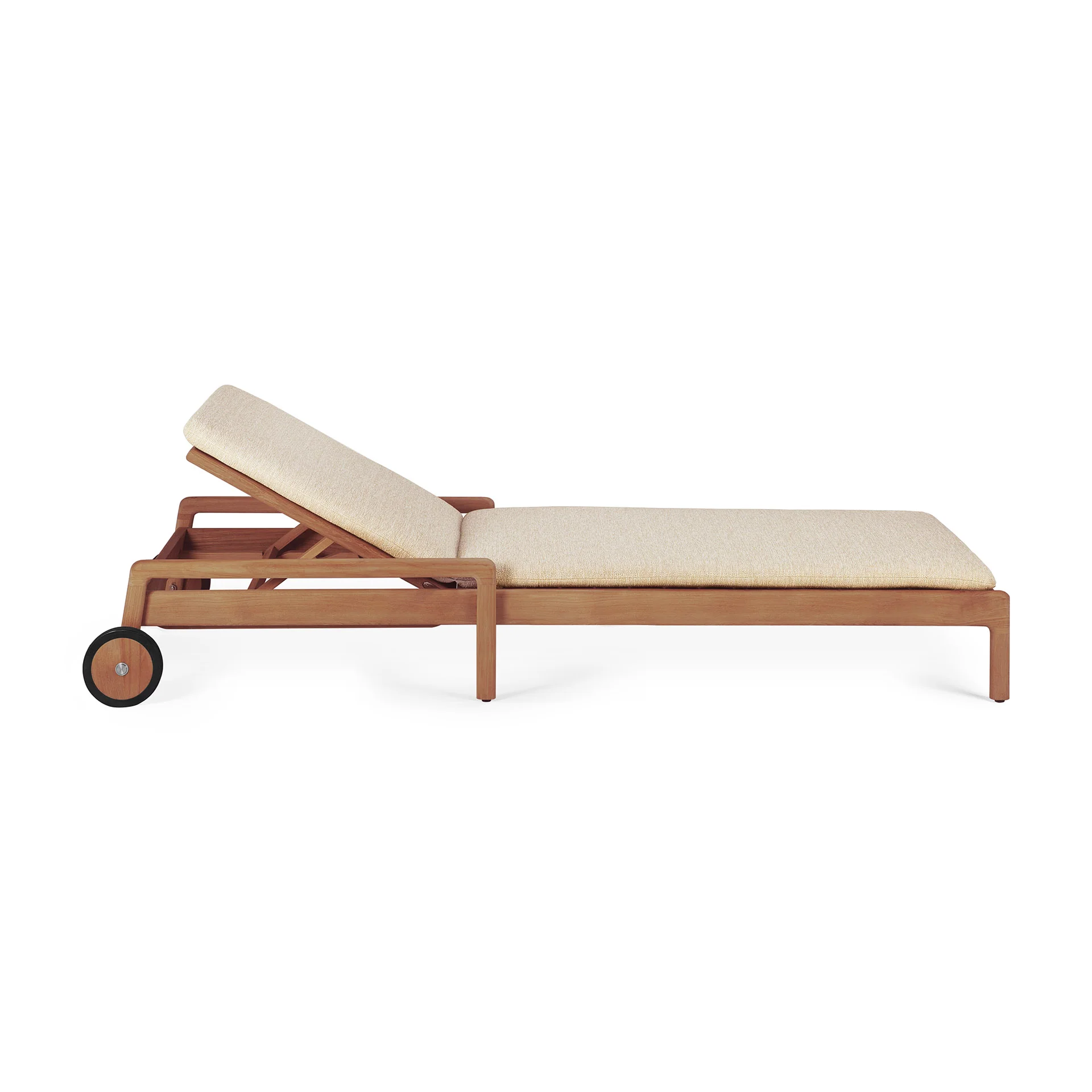 Jack Outdoor Adjustable Lounger Thin Cushion, Natural Fabric - Image 7
