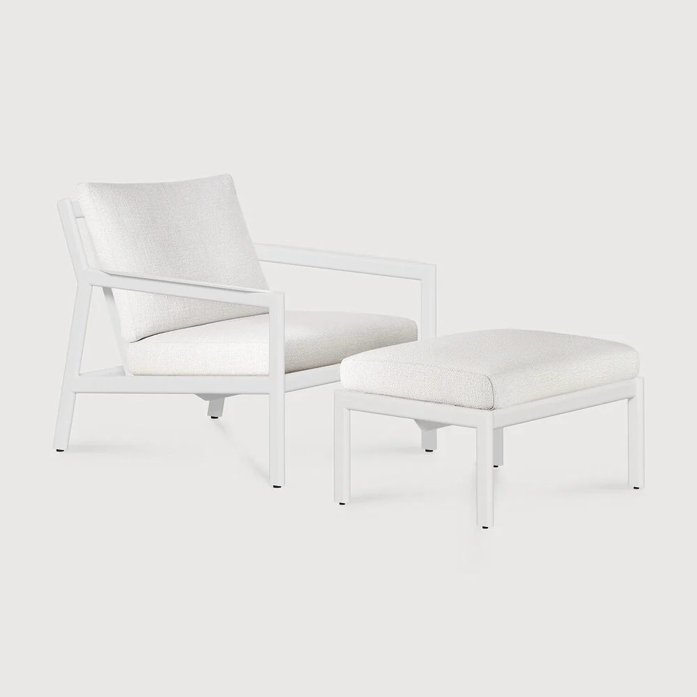 Jack outdoor lounge chair - aluminium - white - Off White fabric - Image 2