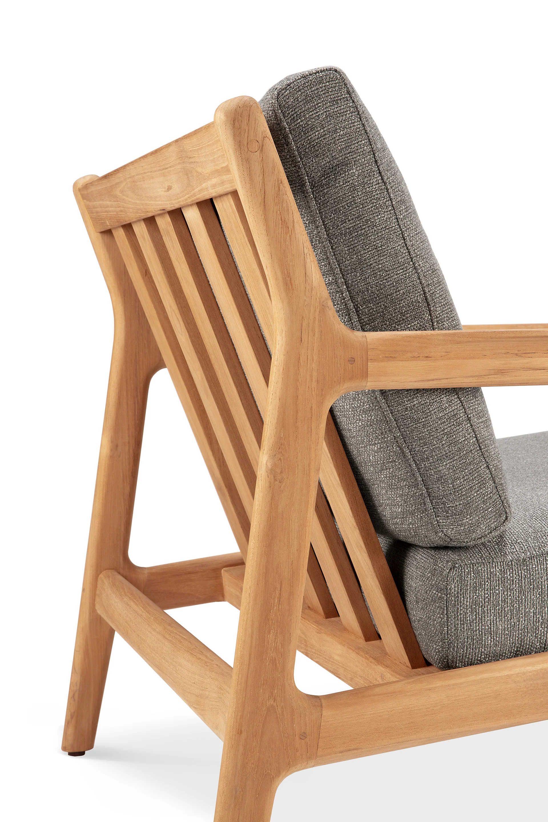 Jack Solid Teak Outdoor Lounge Chair, Mocha Fabric - Image 11