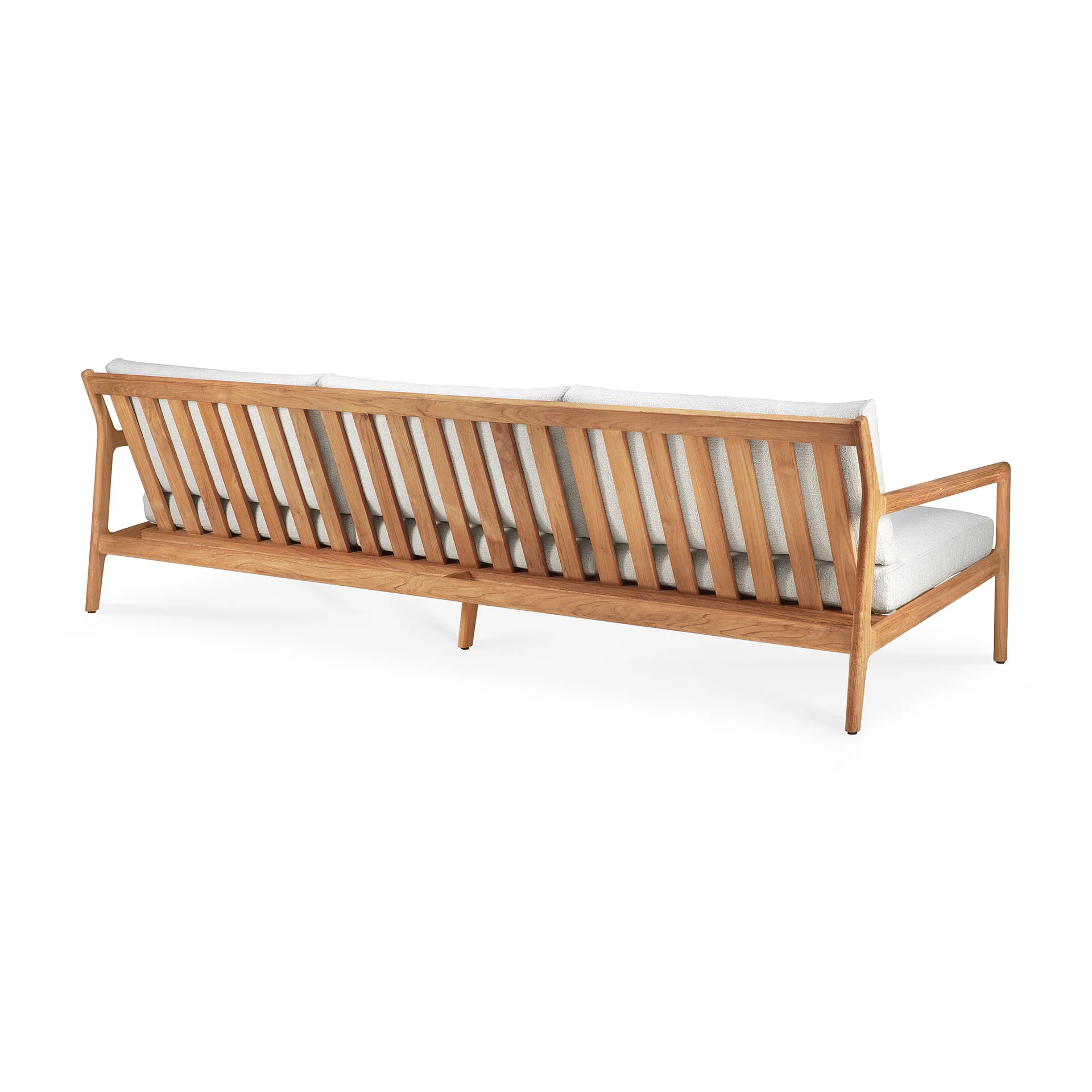 Jack Solid Teak Outdoor 3 Seater Sofa, Off White Fabric - Image 11
