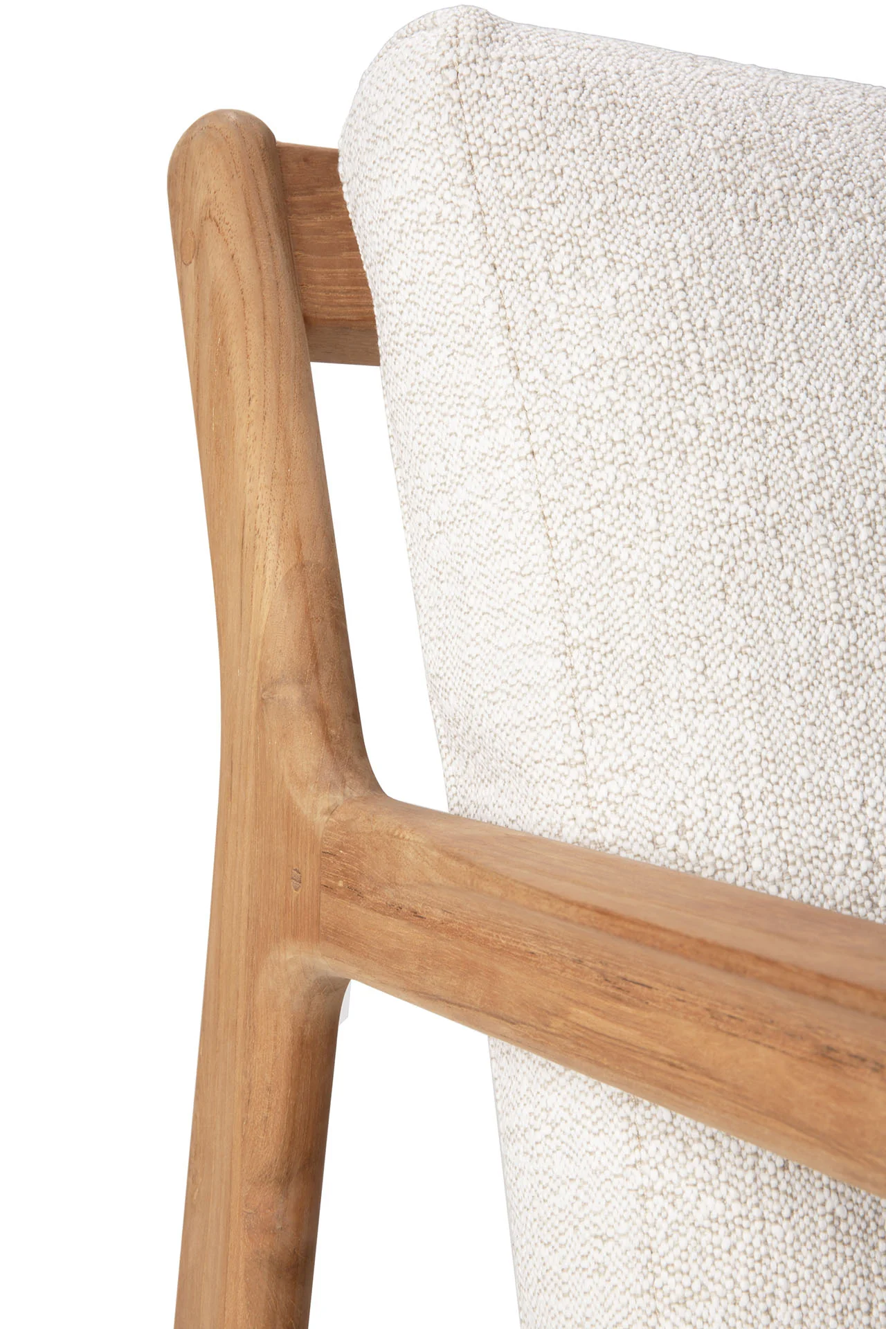 Jack Solid Teak Outdoor 3 Seater Sofa, Off White Fabric - Image 9