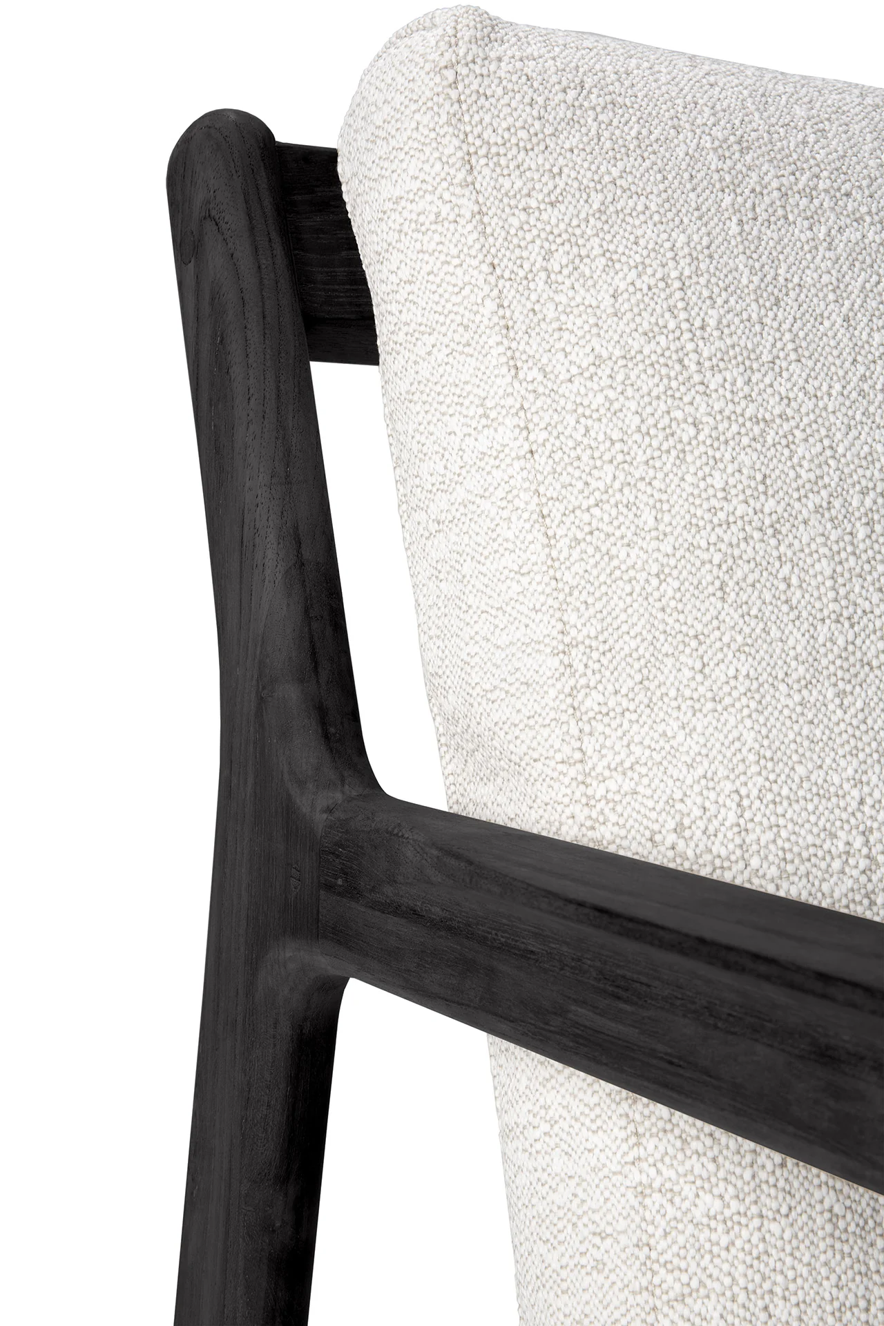 Jack Solid Black Teak Outdoor 2 Seater Sofa, Off White Fabric - Image 5