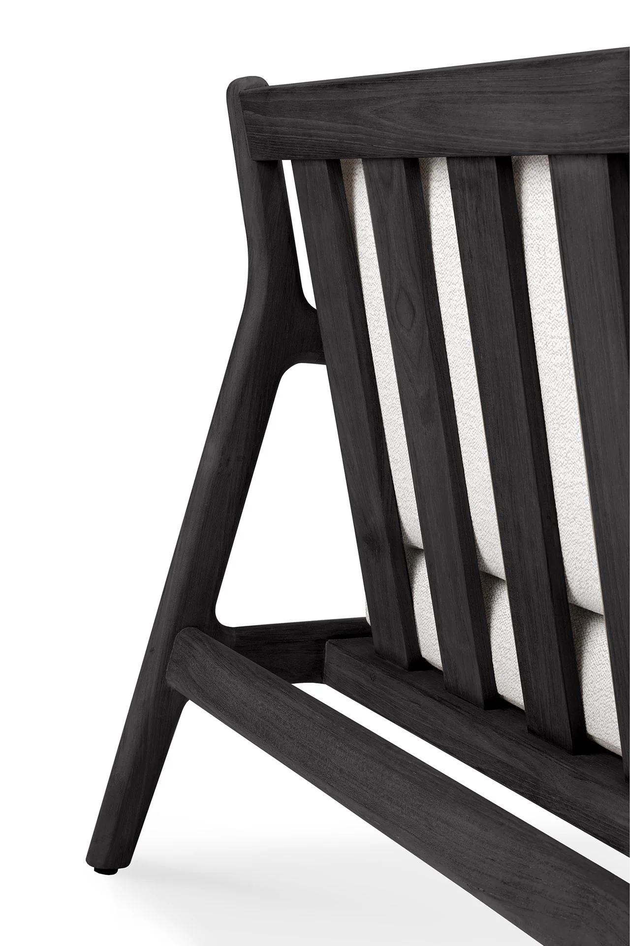 Jack Solid Black Teak Outdoor 2 Seater Sofa, Off White Fabric - Image 7