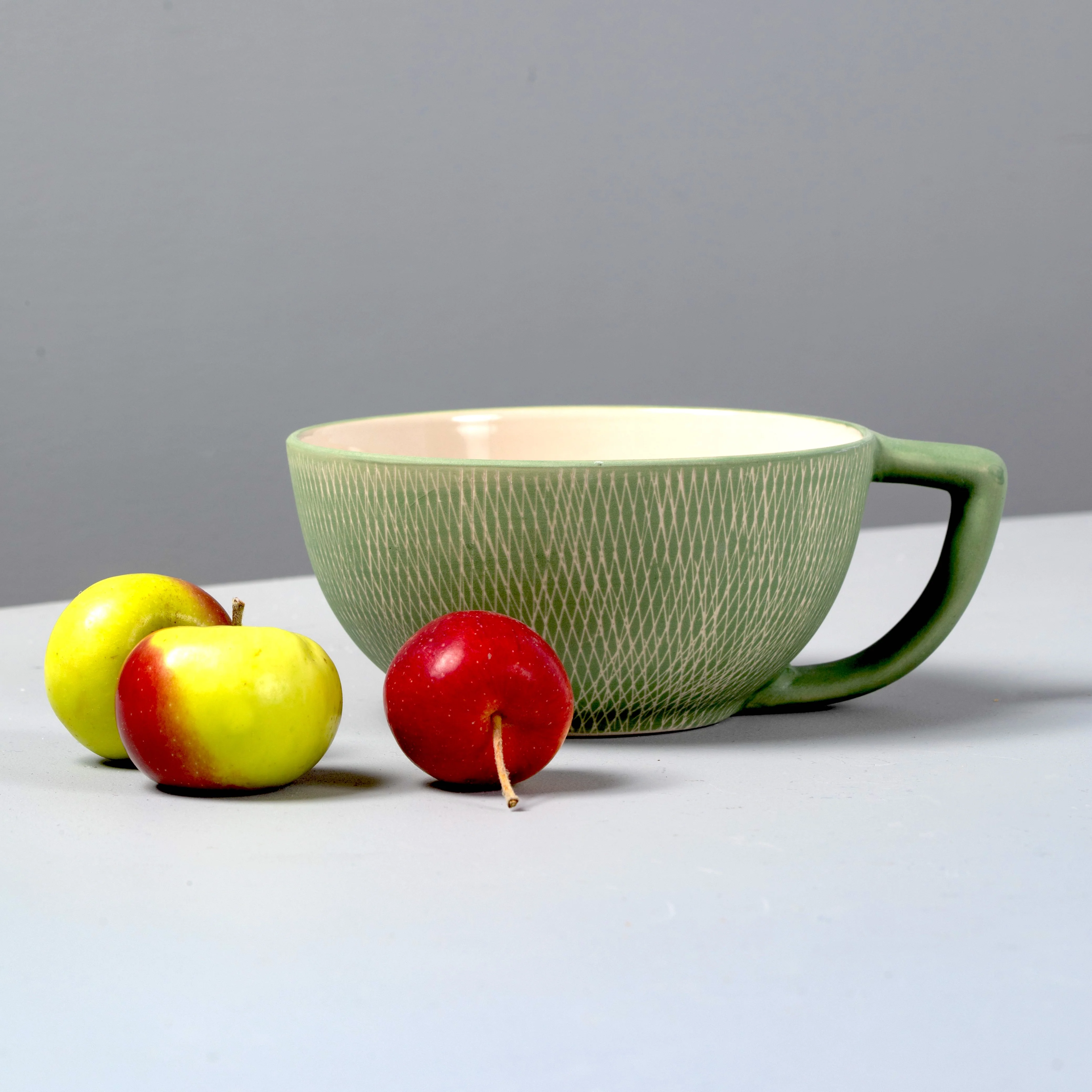 Jade Crosshatch Latte Mugs, Set of 4 - Image 4