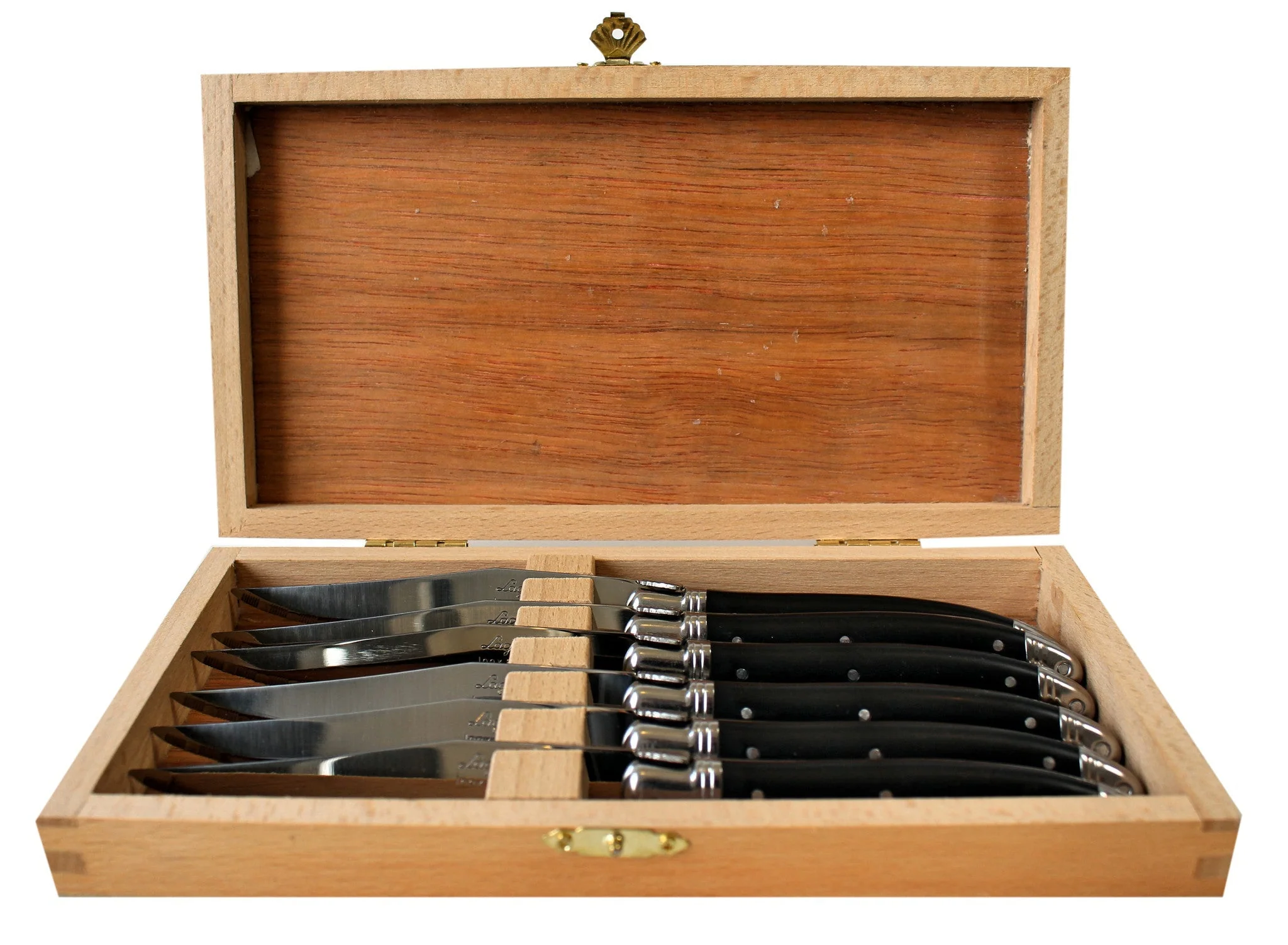 Laguiole 6 Piece Steak Knife Set, Black in Wood Presentation Box - Image 2