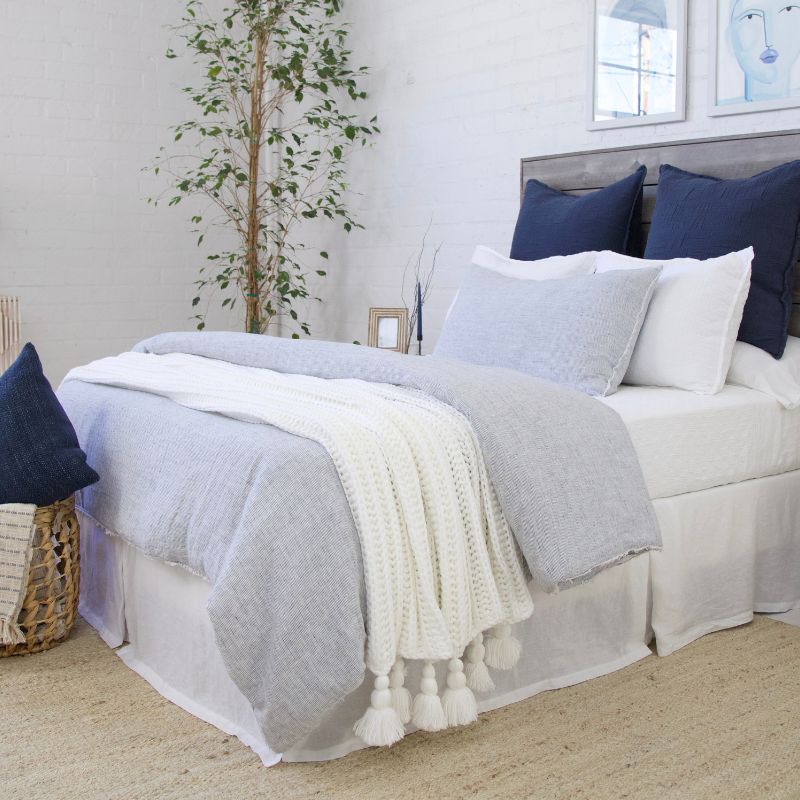 Logan King Duvet, Navy - Image 2