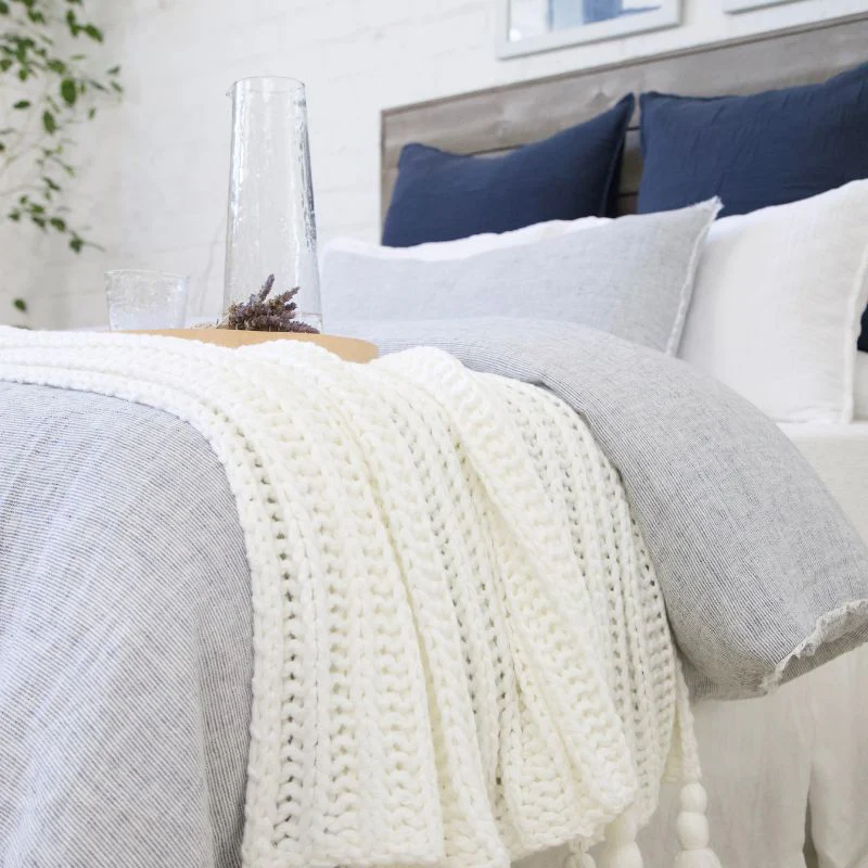 Logan King Duvet, Navy - Image 3