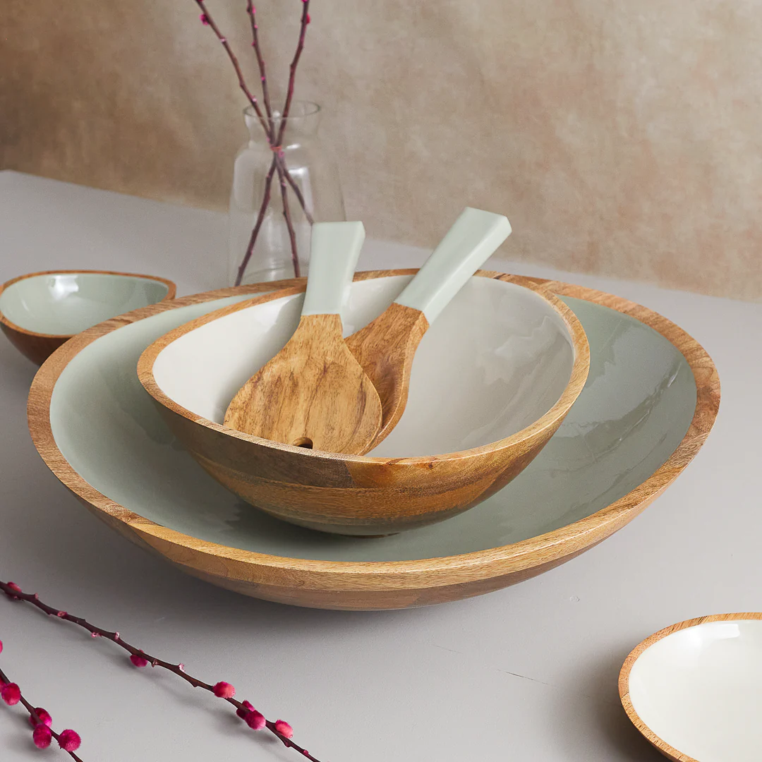 Madras Serving Set, Sage - Image 4