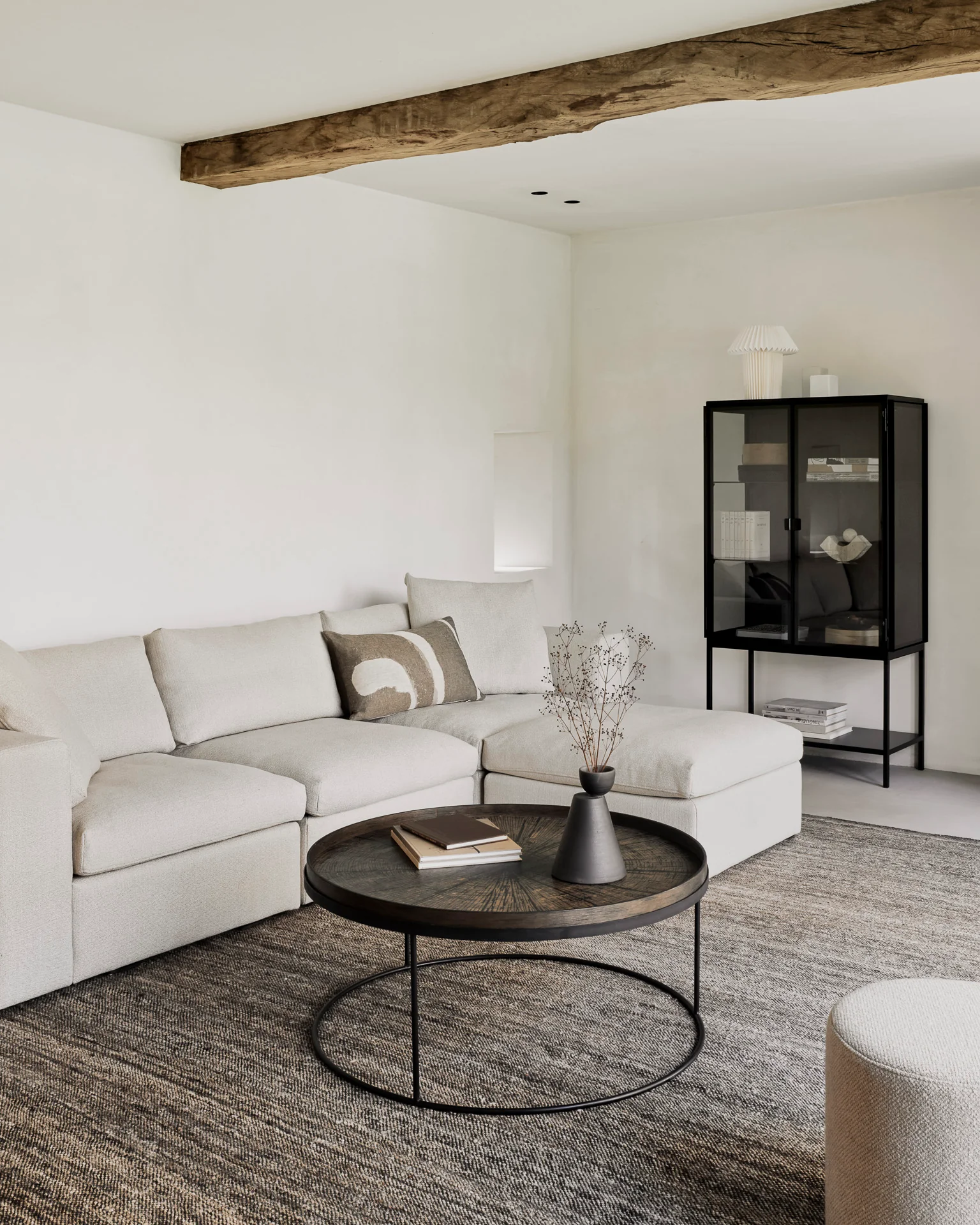 Mellow Corner Eco Fabric Sofa, Off White - Image 3