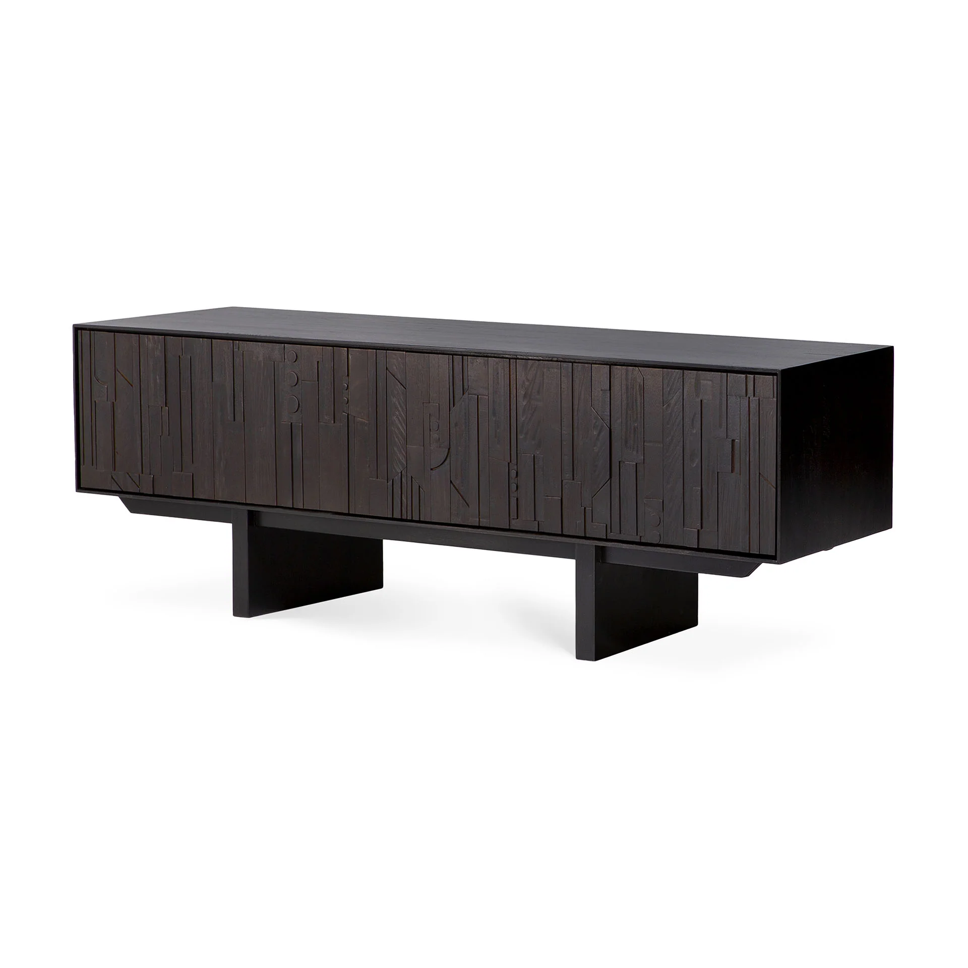 Mosaic Black Teak Media Console, 63" - Image 6