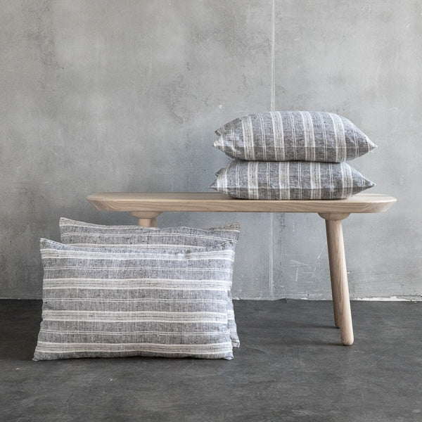 Multistripe Rectangular Pillow, Black and White - Image 2