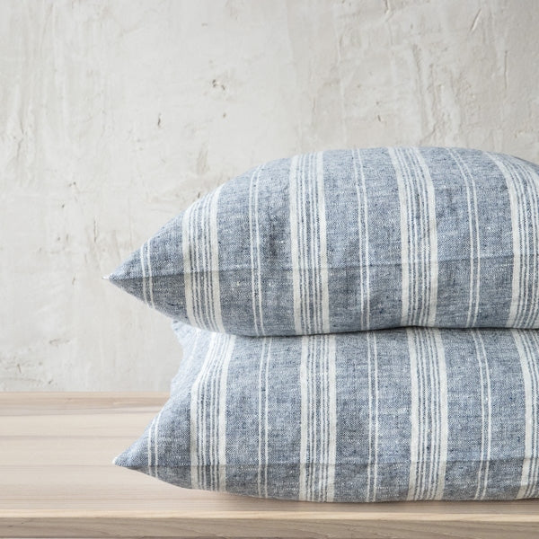 Multistripe Rectangular Pillow, Indigo - Image 4