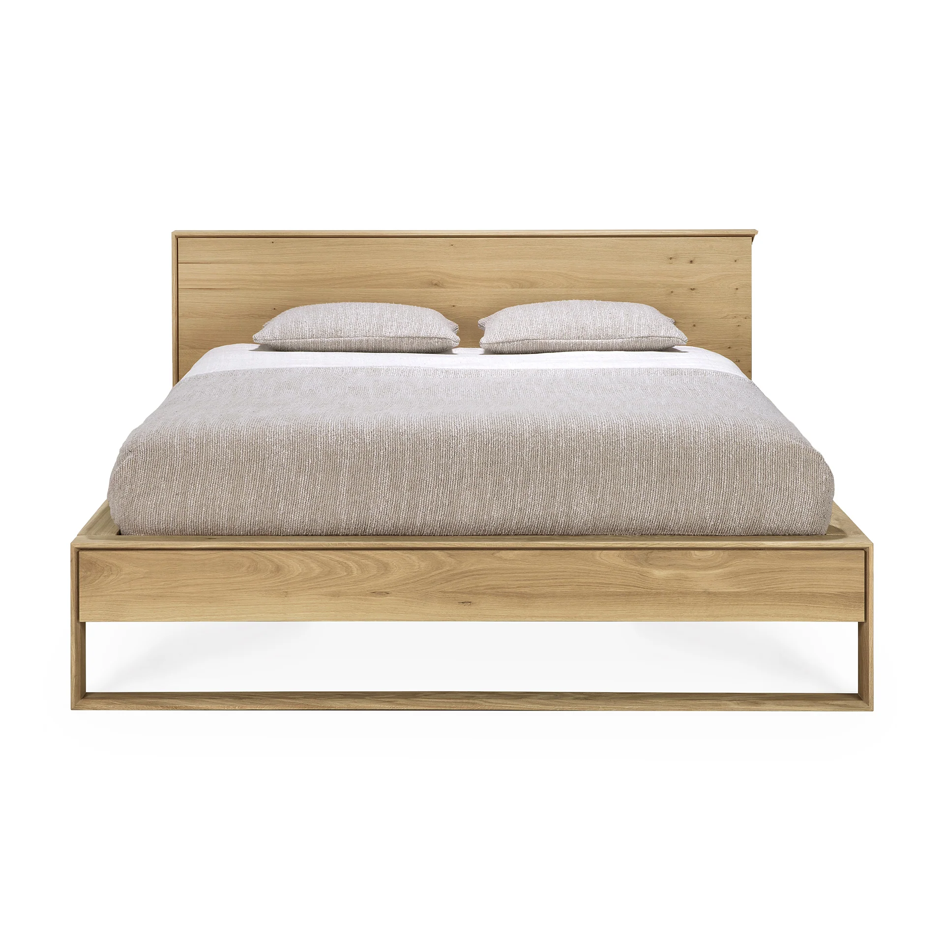 Nordic II Solid Oak Bed, Queen - Image 5