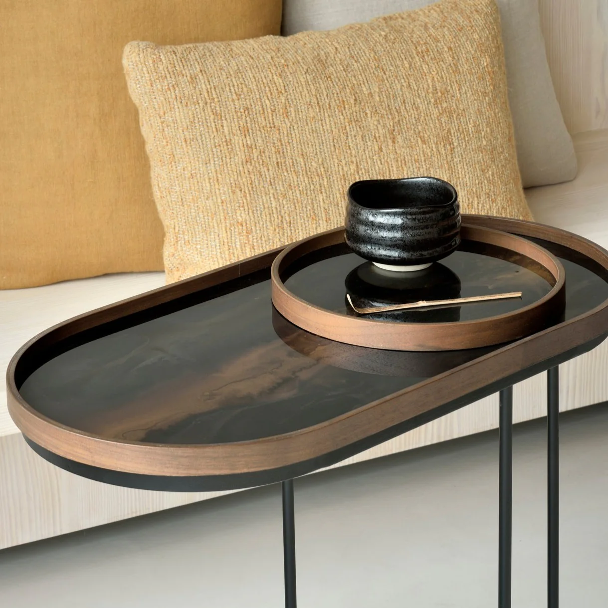 Round Glass Organic Valet Tray, Bronze - Image 3