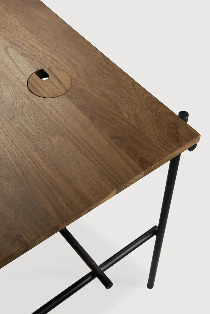 Oscar desk - teak - rectangular - with cable management - Image 4