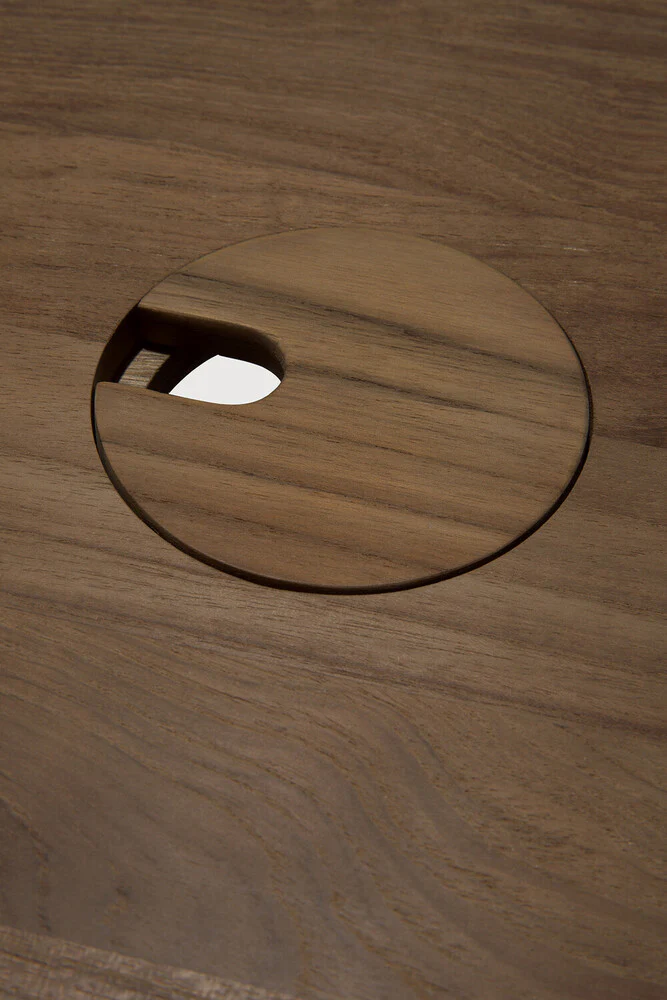 Oscar desk - teak - rectangular - with cable management - Image 5