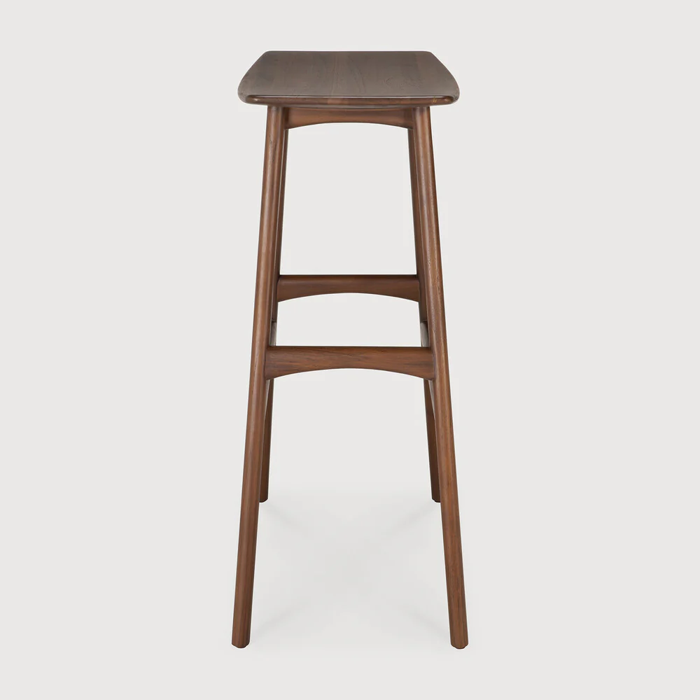 Osso bar stool - varnished teak - brown - Image 4