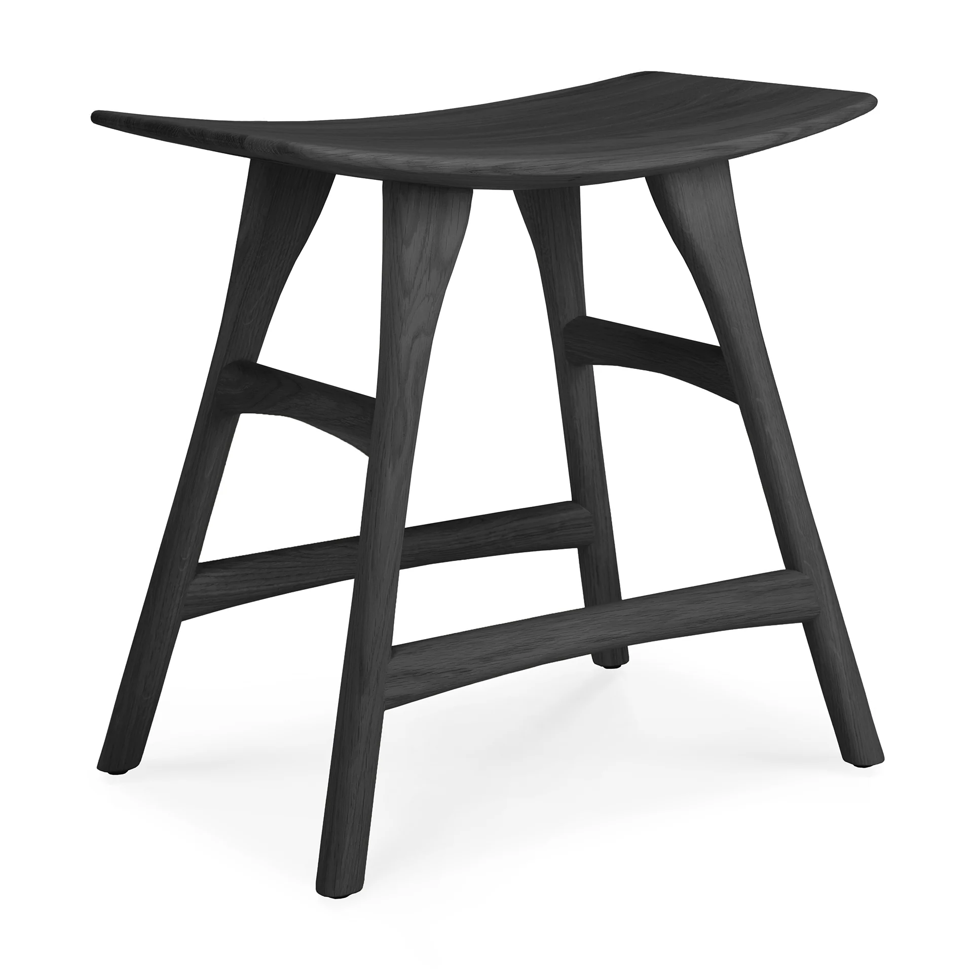 Osso Stool, Varnished Oak, Black - Image 4