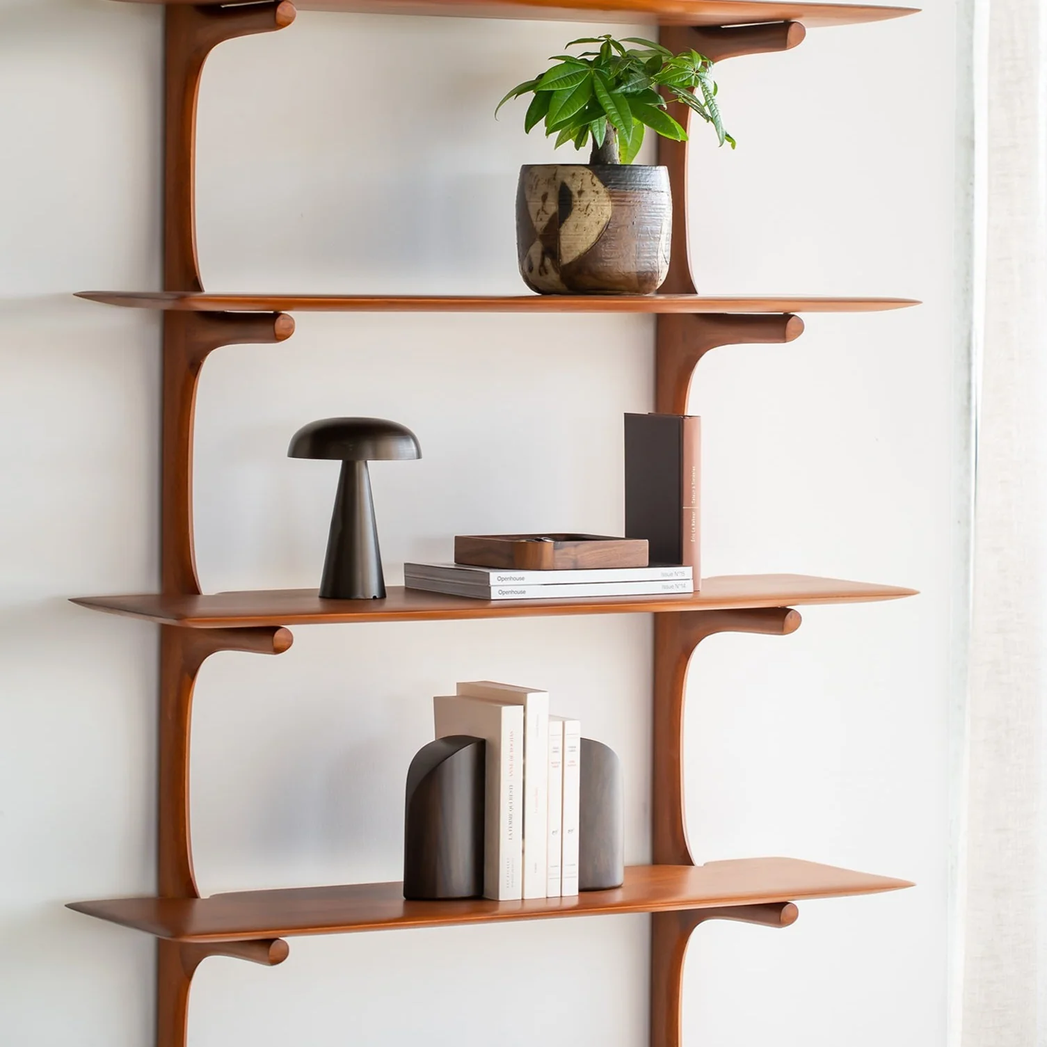 Pi Dark Brown Mahogany Bookends, Set Of 2 - Image 6