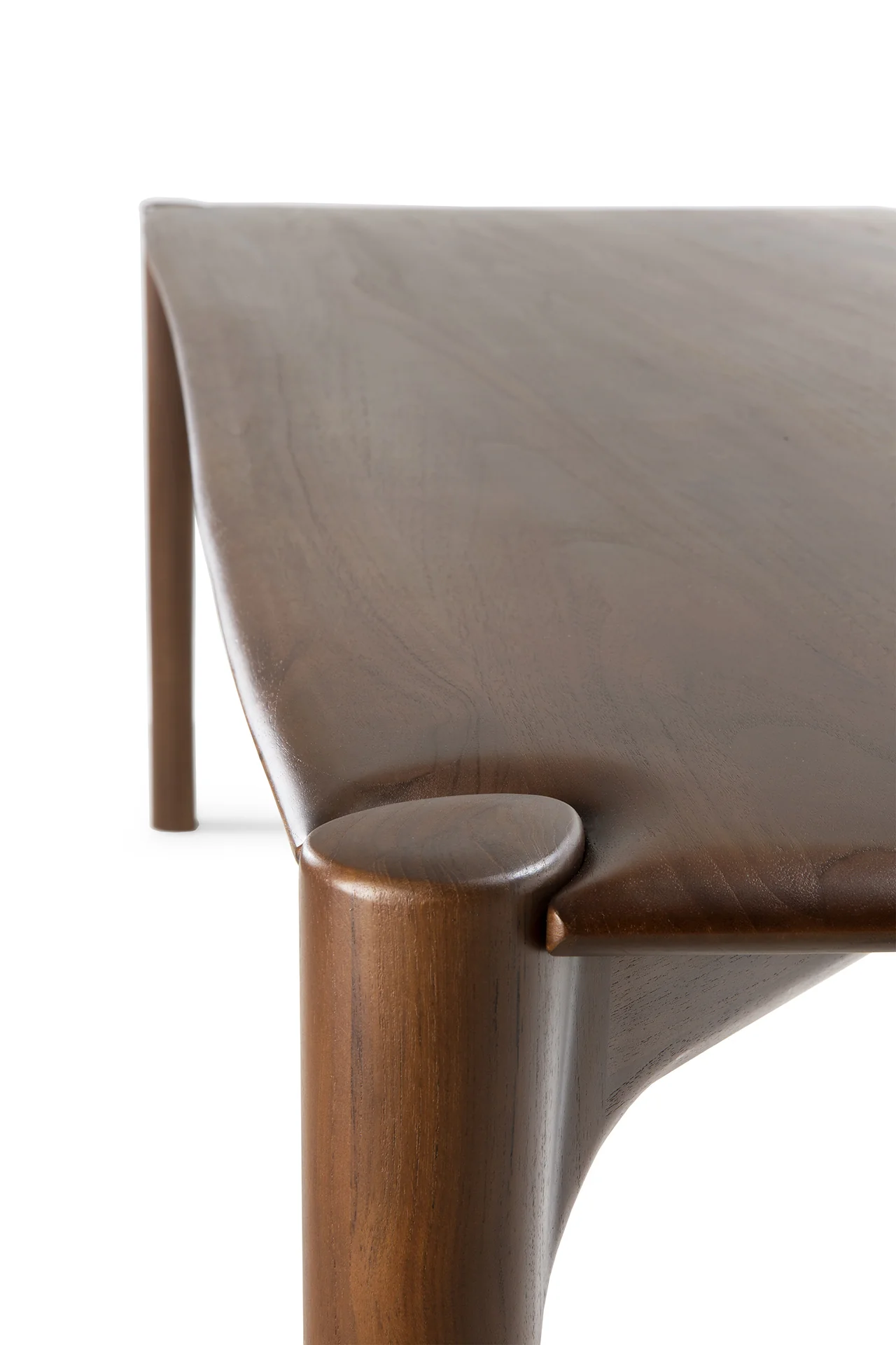 PI dining table - varnished teak - brown - rectangular - Image 6