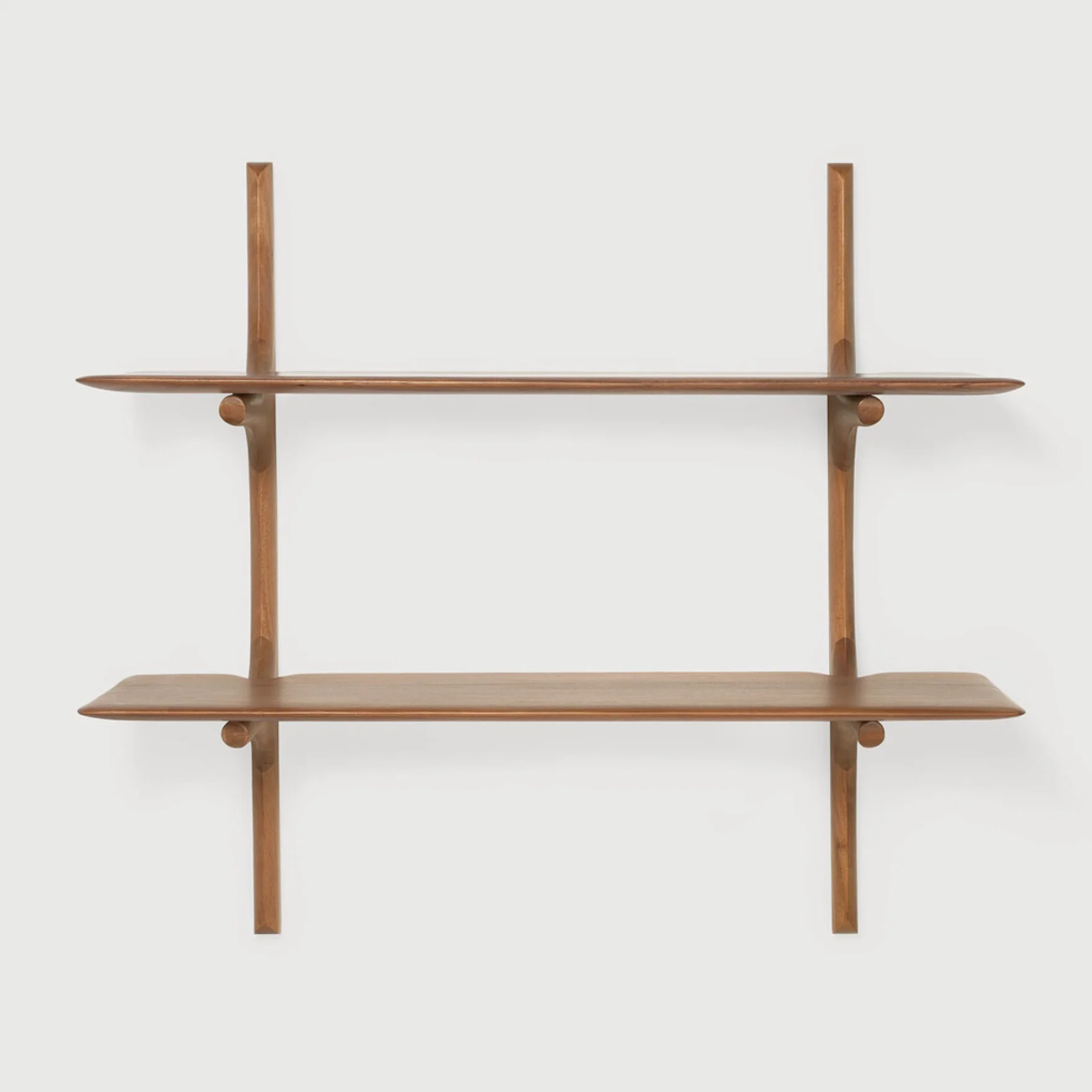 Pi Mahogany Wall Shelf, 2 Shelves