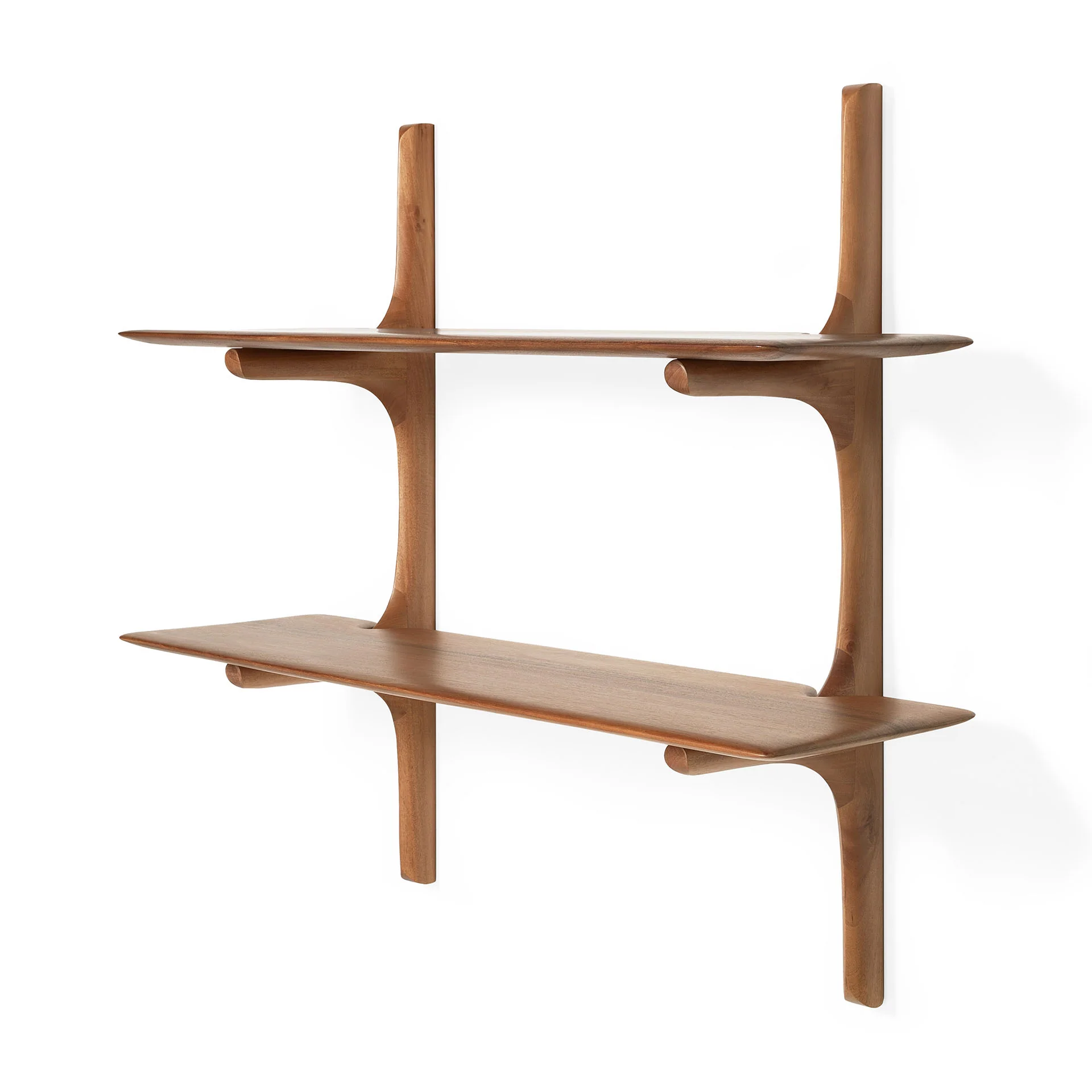 Pi Mahogany Wall Shelf, 2 Shelves - Image 2
