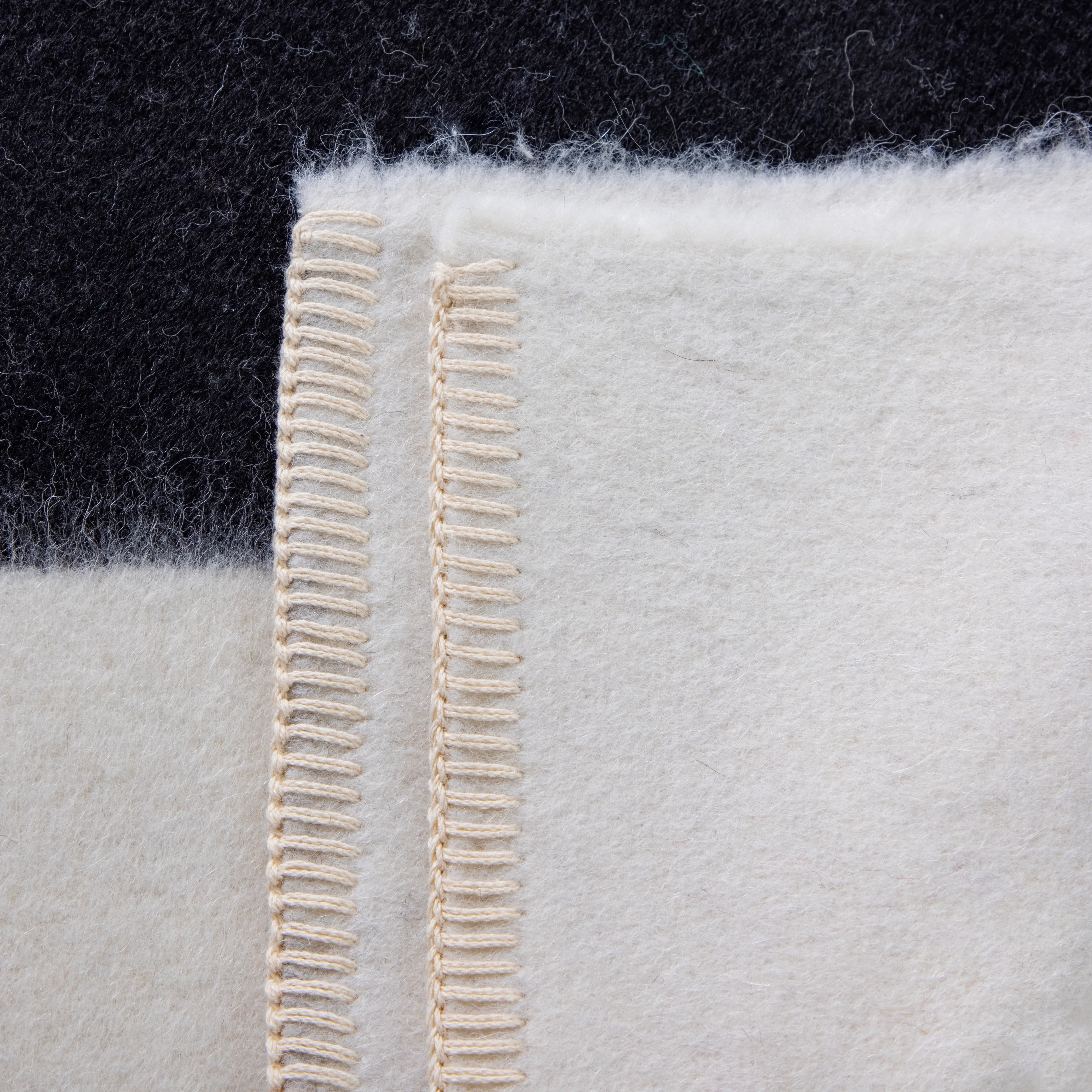 Siempre Blanket, Ivory with Black Stripe - Image 4