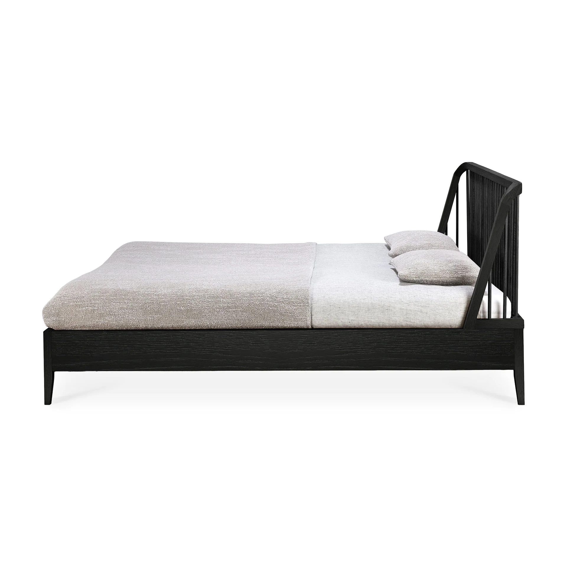 Spindle Solid Black Oak Bed, Queen - Image 5