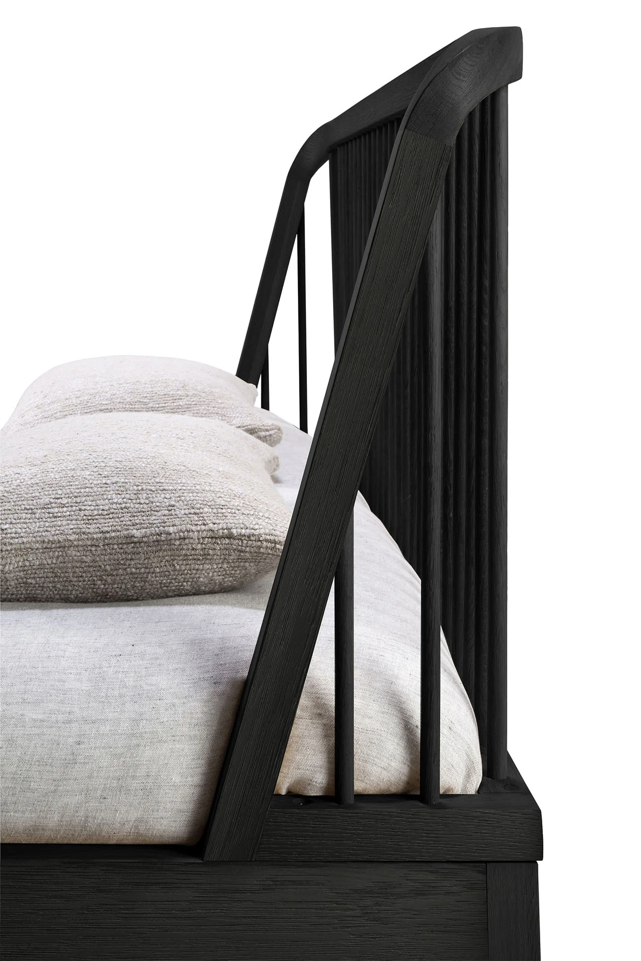 Spindle Solid Black Oak Bed, Queen - Image 6