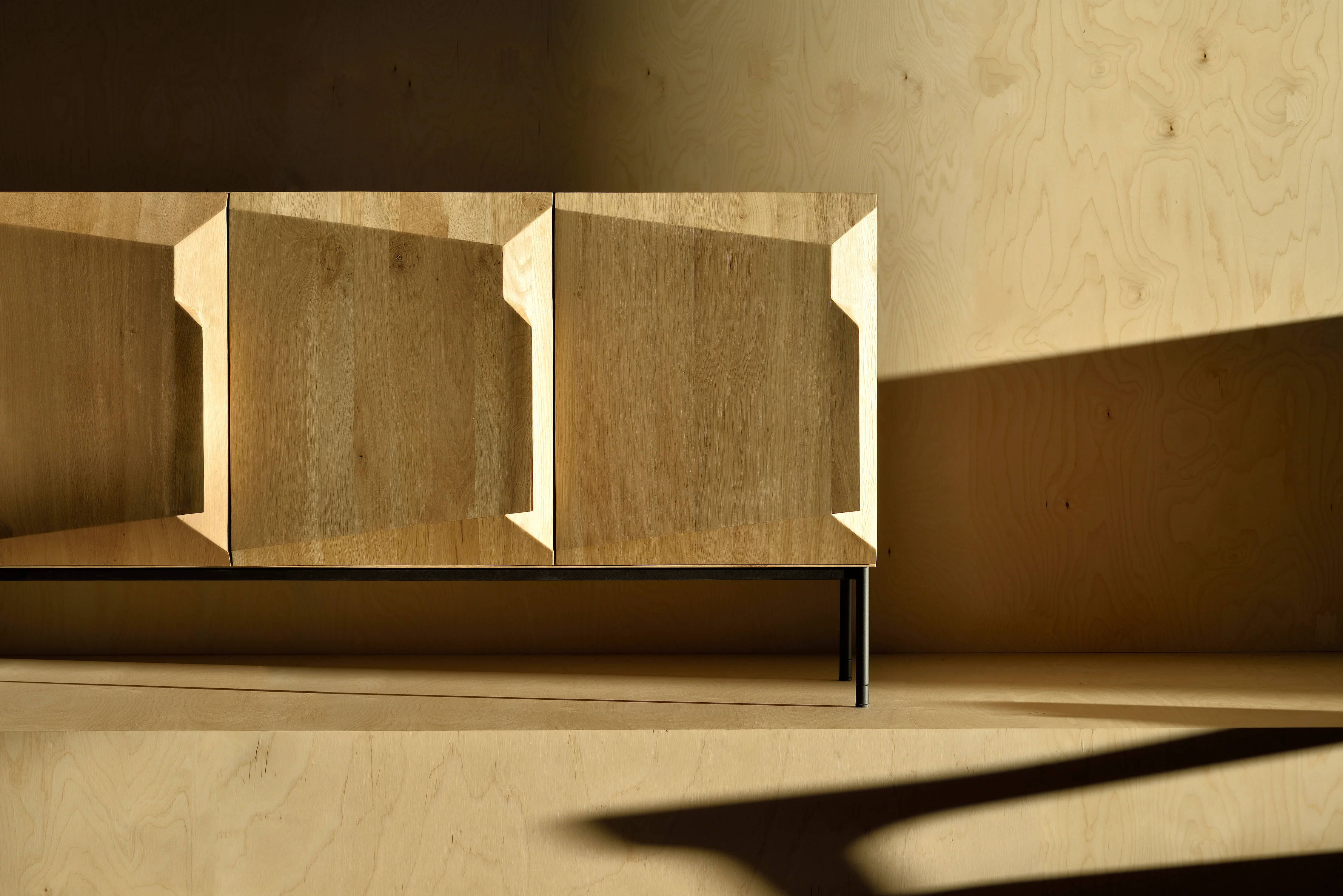 Stairs Oak Sideboard, 3 Doors - Image 2